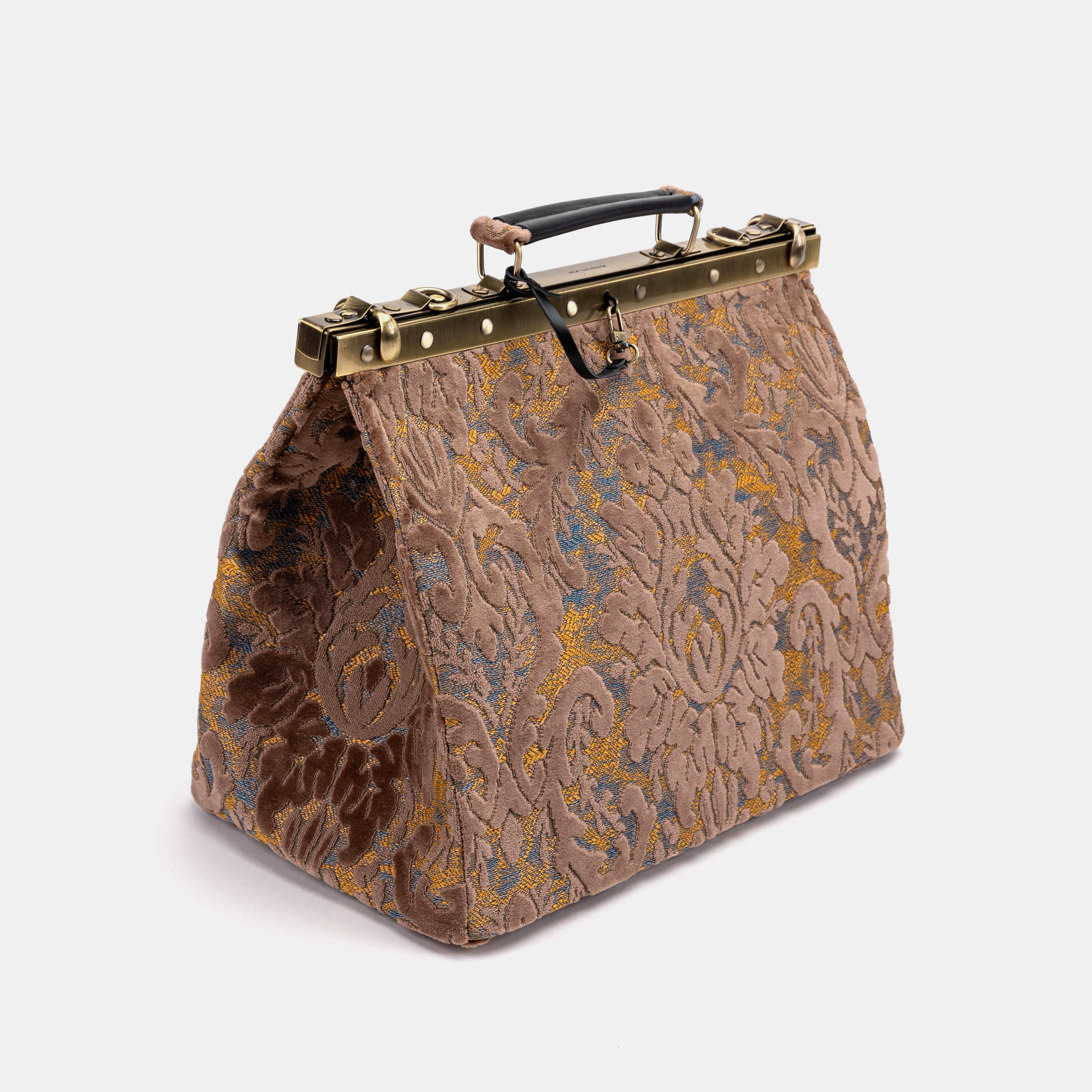 Burnout Velvet Camel Celine Carpet Gladstone Bag front side