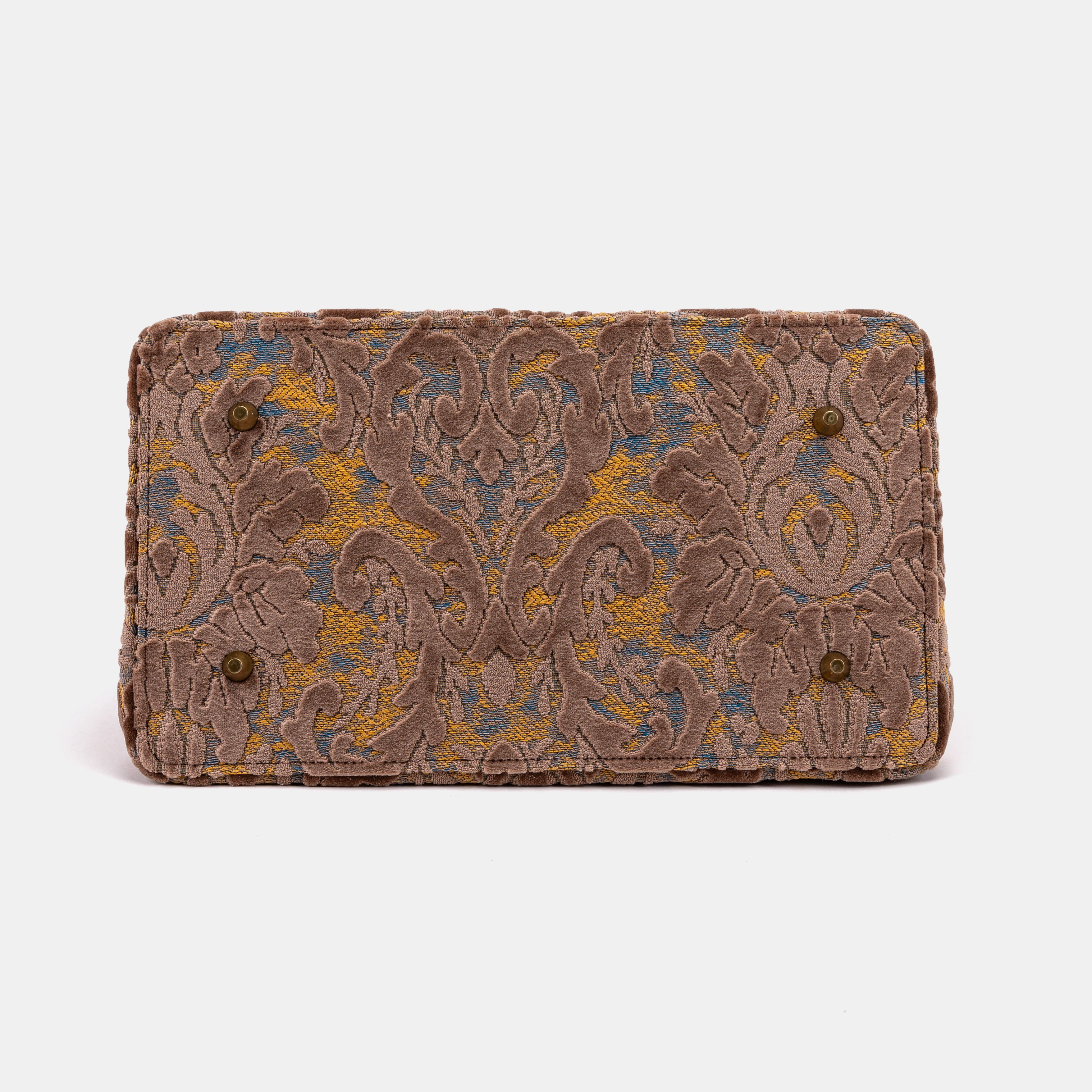 Burnout Velvet Camel Celine Carpet Gladstone Bag bottom