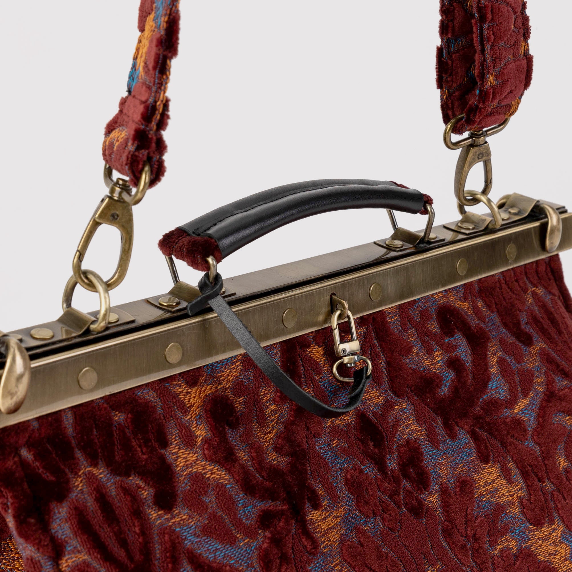Burnout Velvet Wine Celine Carpet Gladstone Bag handle