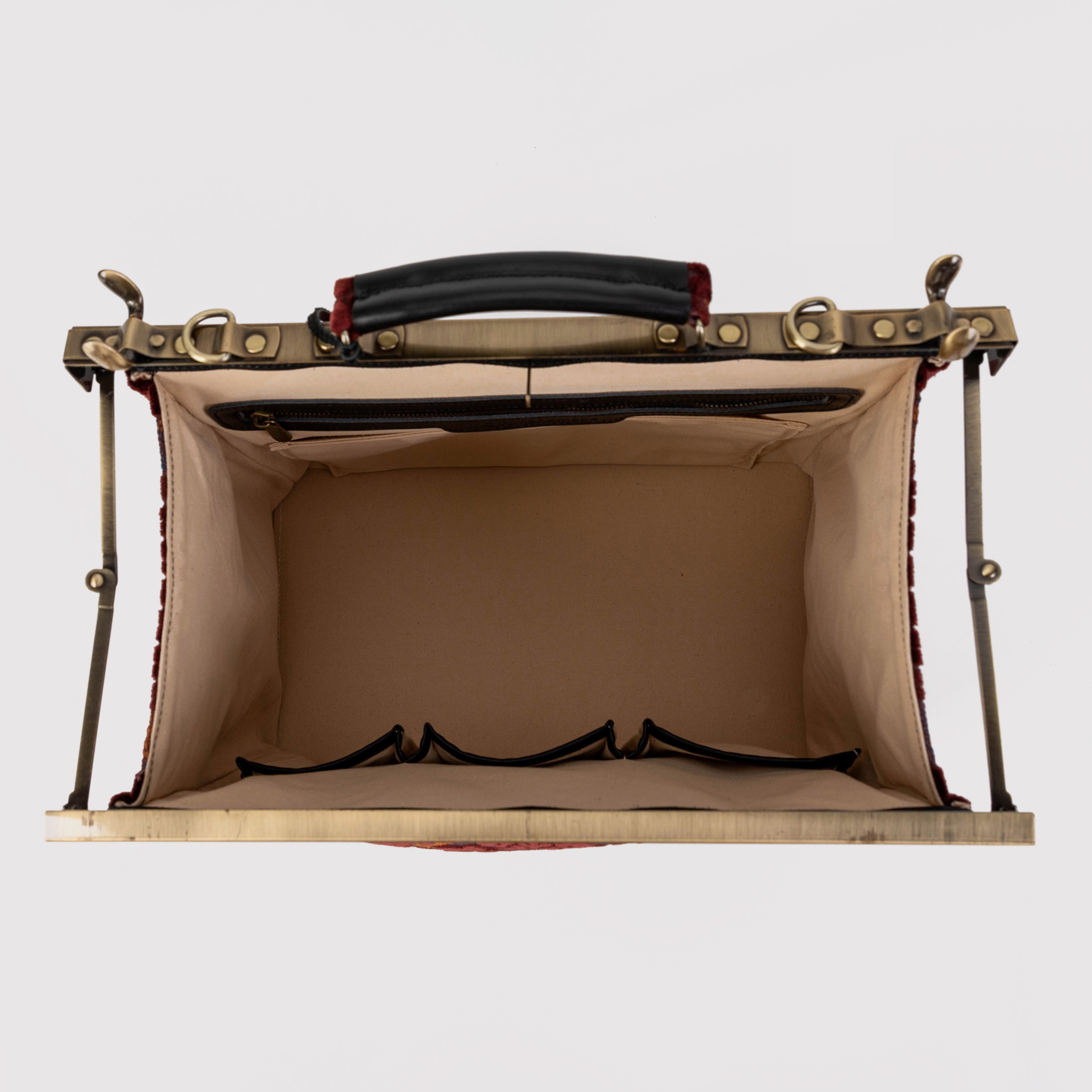 Burnout Velvet Wine Celine Carpet Gladstone Bag inside