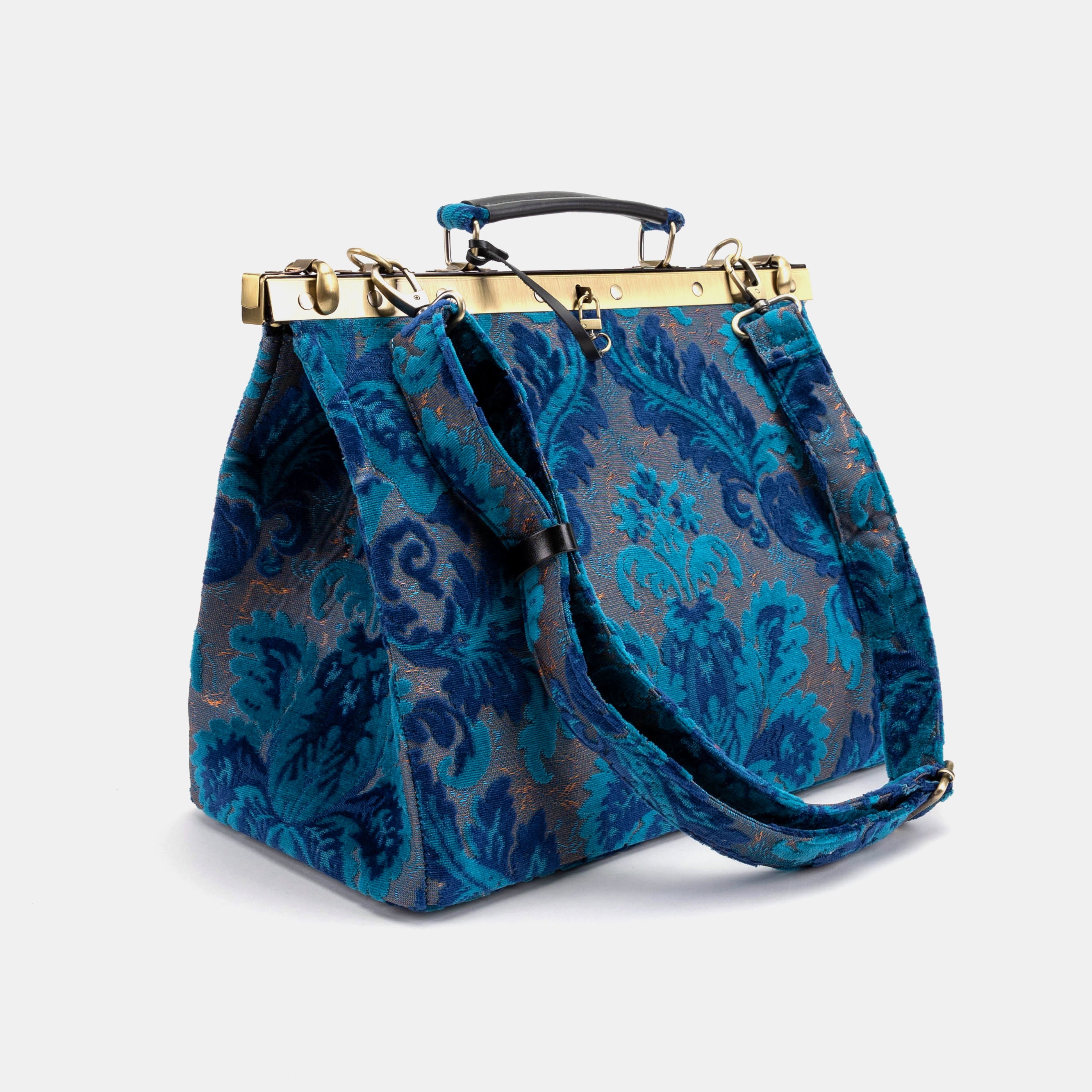 Burnout Velvet Revival Aqua Celine Carpet Gladstone Bag of America with shoulder strap