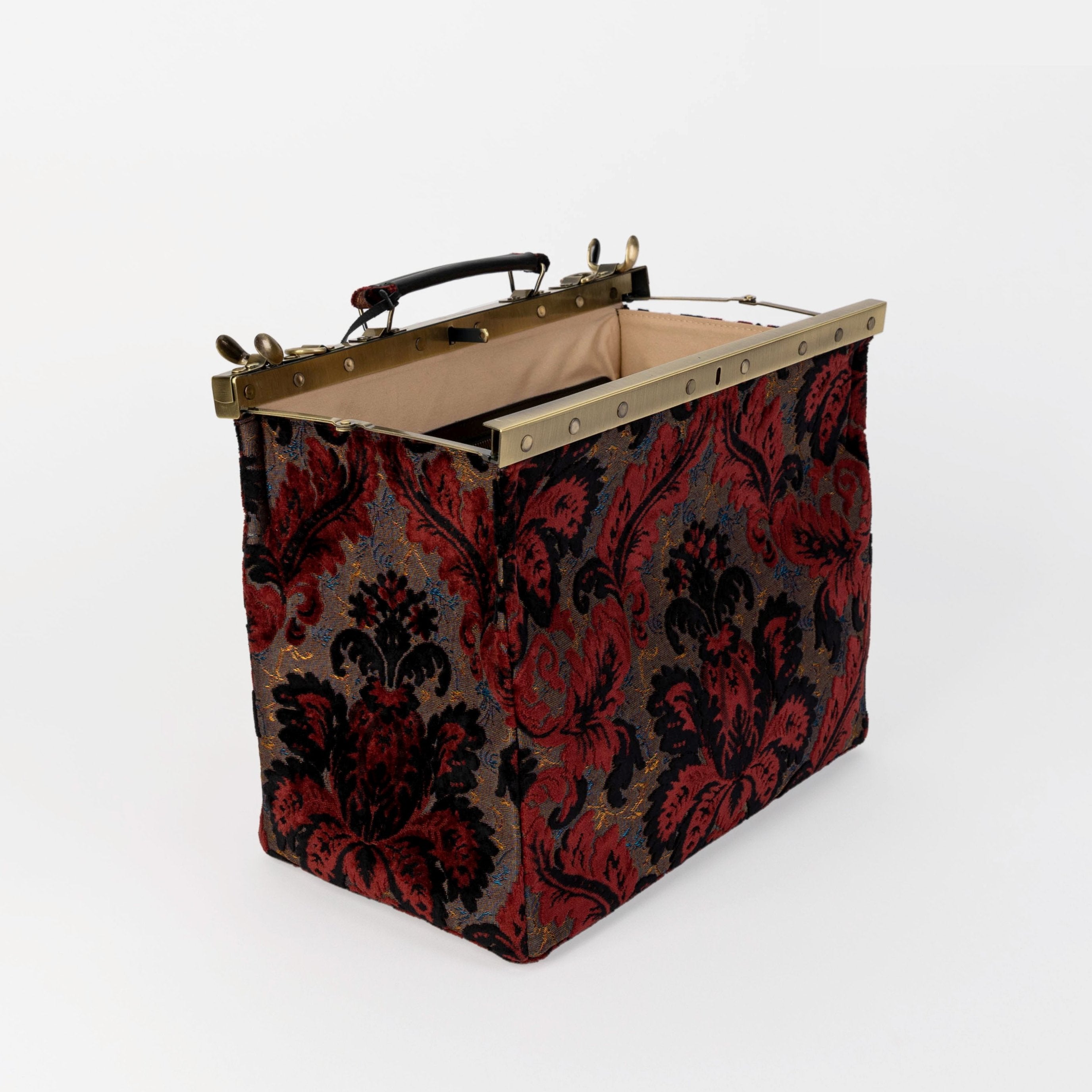 Burnout Velvet Revival Sephia Celine Carpet Gladstone Bag Doctor Bag of America open and stand