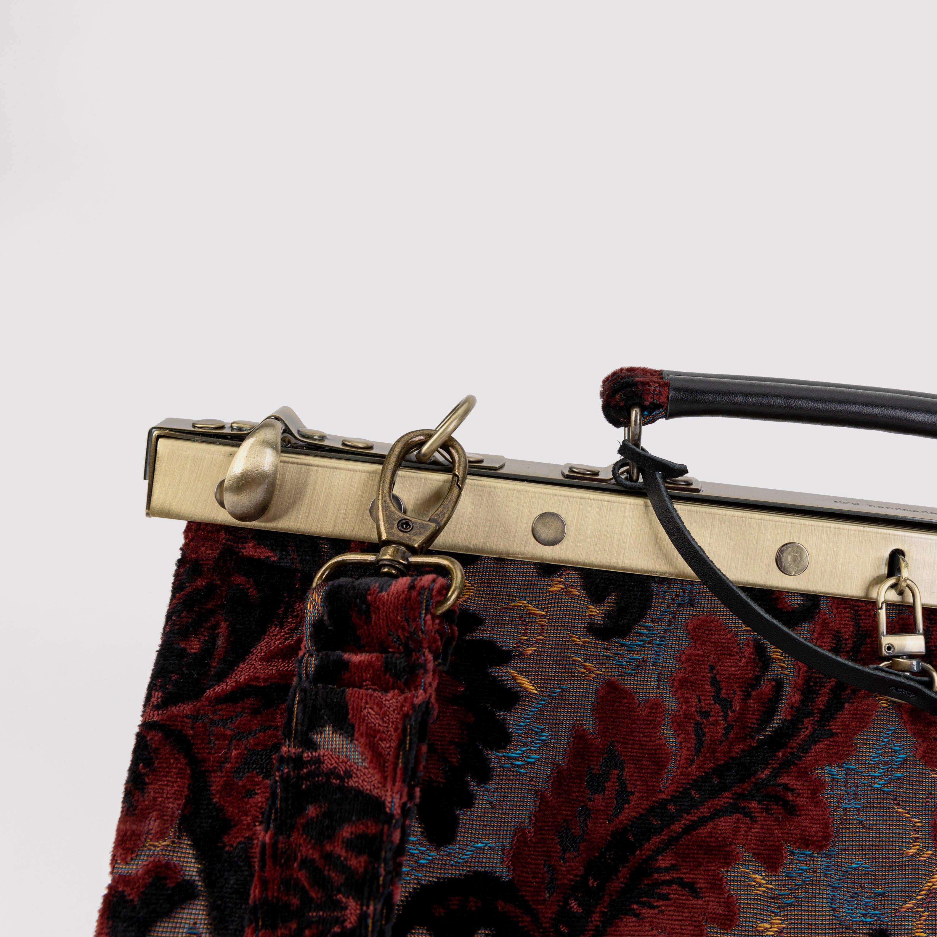 Burnout Velvet Revival Sephia Celine Carpet Gladstone Bag Doctor Bag of America shoulder strap clasp