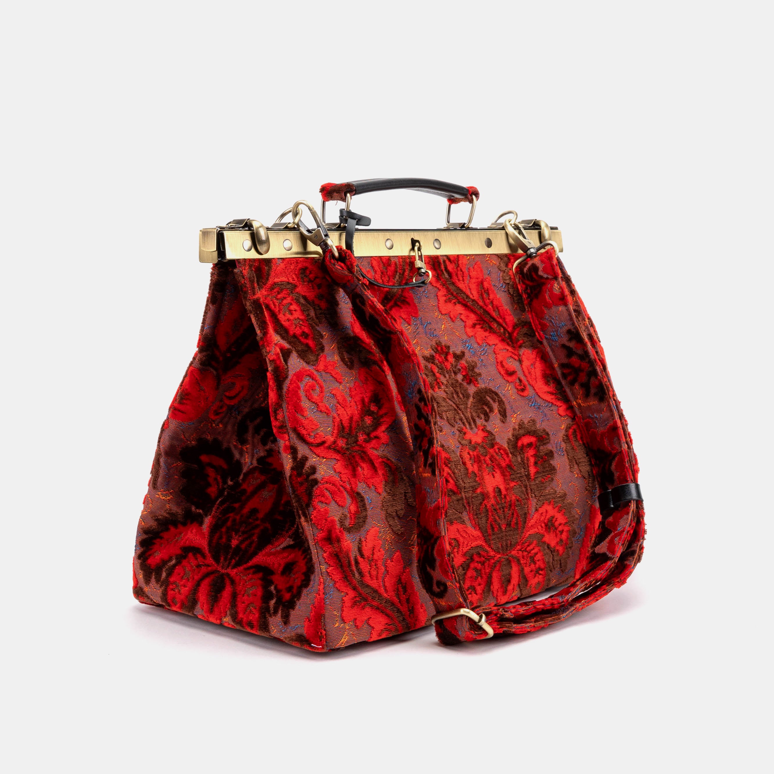 Burnout Velvet Revival Scarlet Celine Carpet Gladstone Bag of America with shoulder strap