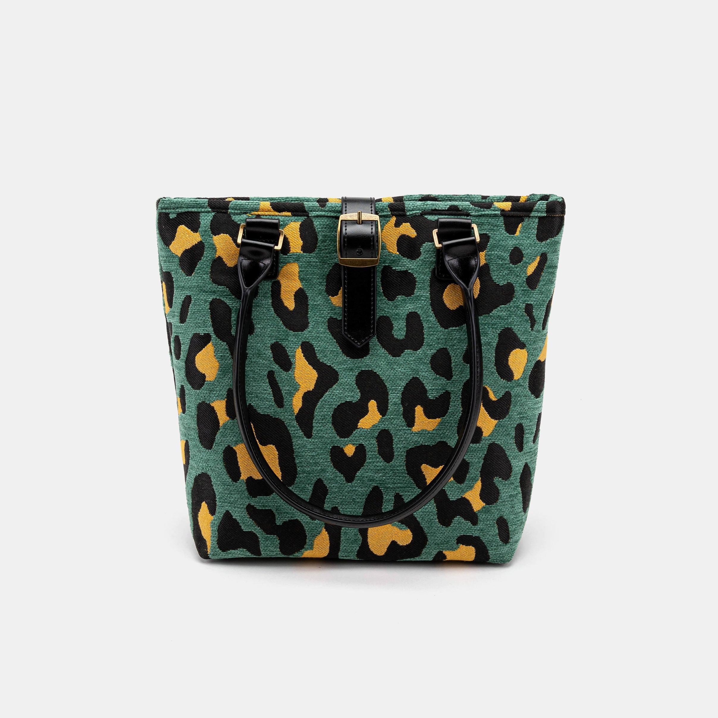 Leopard Green Everyday Tote with shoulder strap