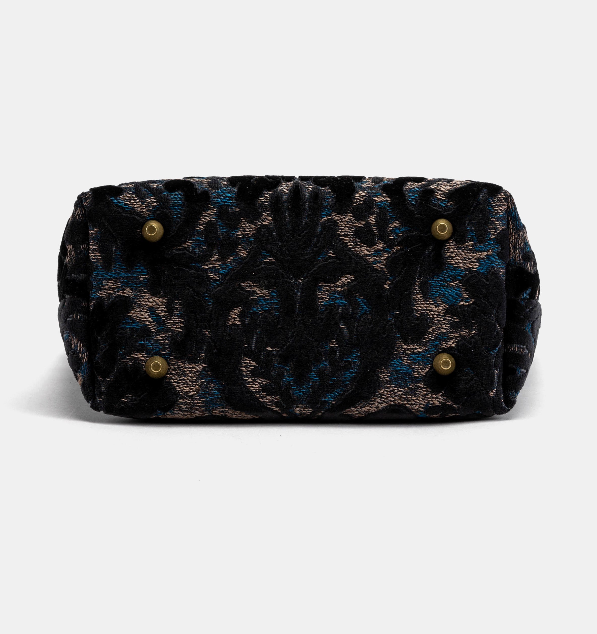 Burnout Velvet Black Everyday Tote Carpetbagger Carpetbag of America bottom