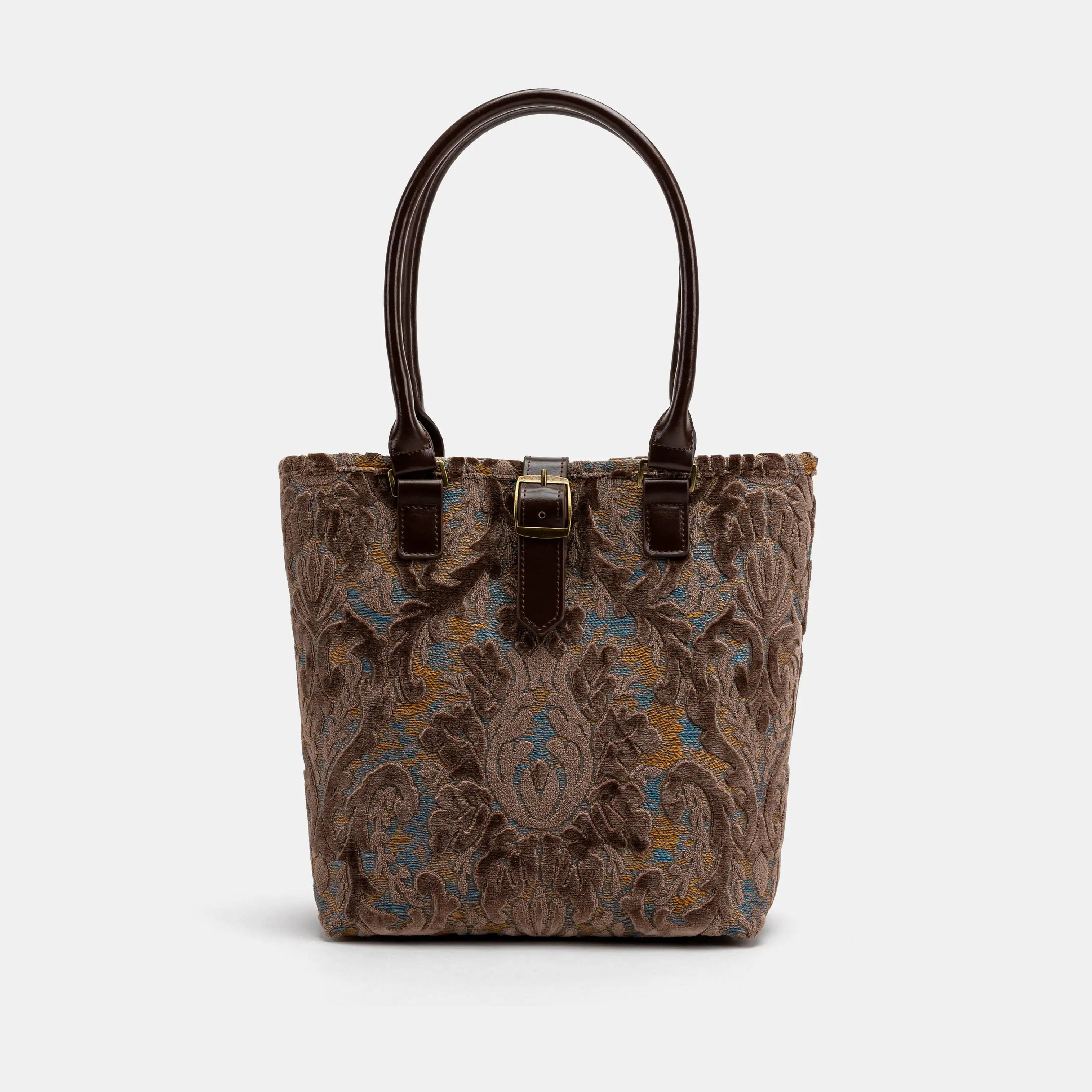 Burnout Velvet Camel Everyday Tote Carpetbagger Carpetbag of America main
