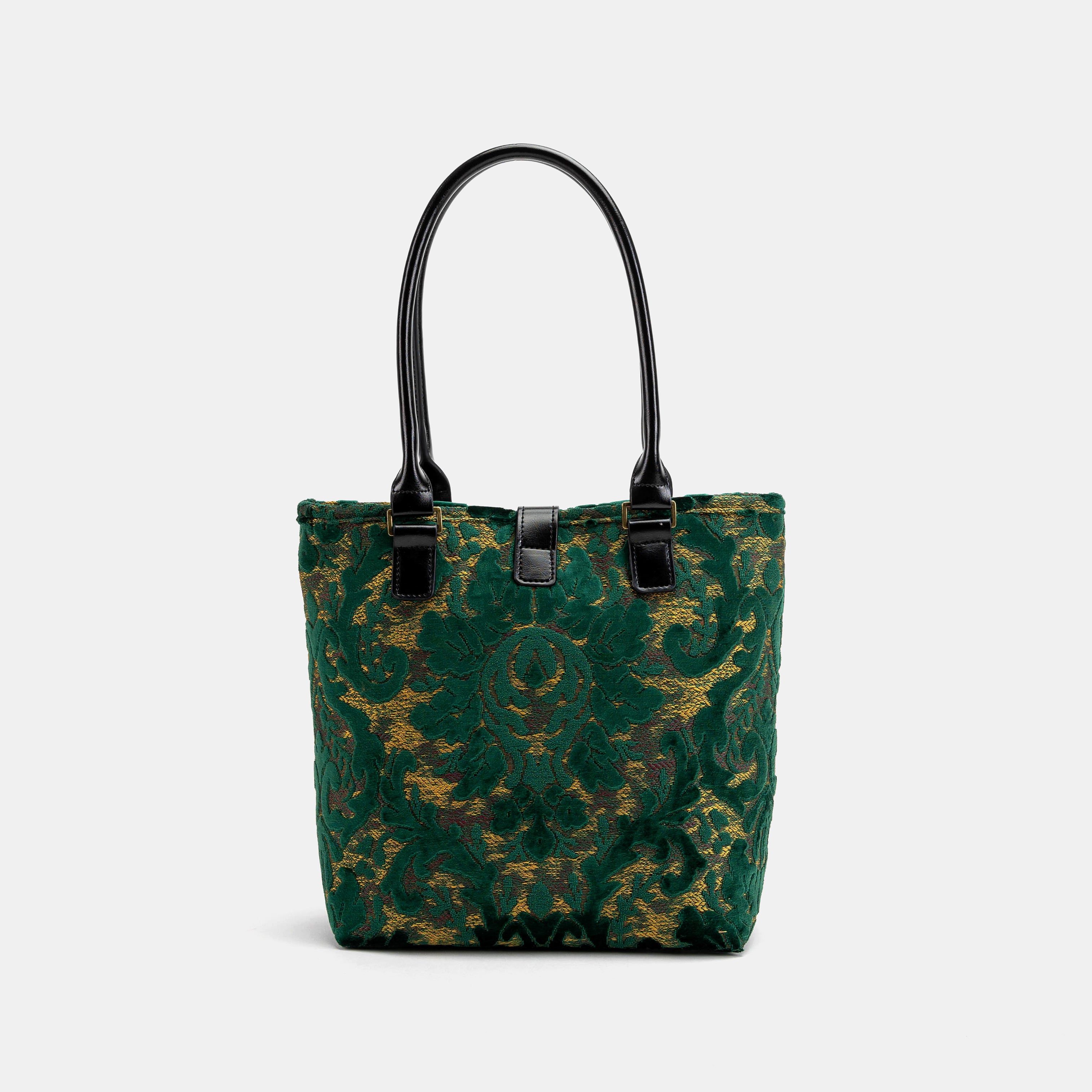 Everyday Tote Bag Burnout Velvet Jade Green back