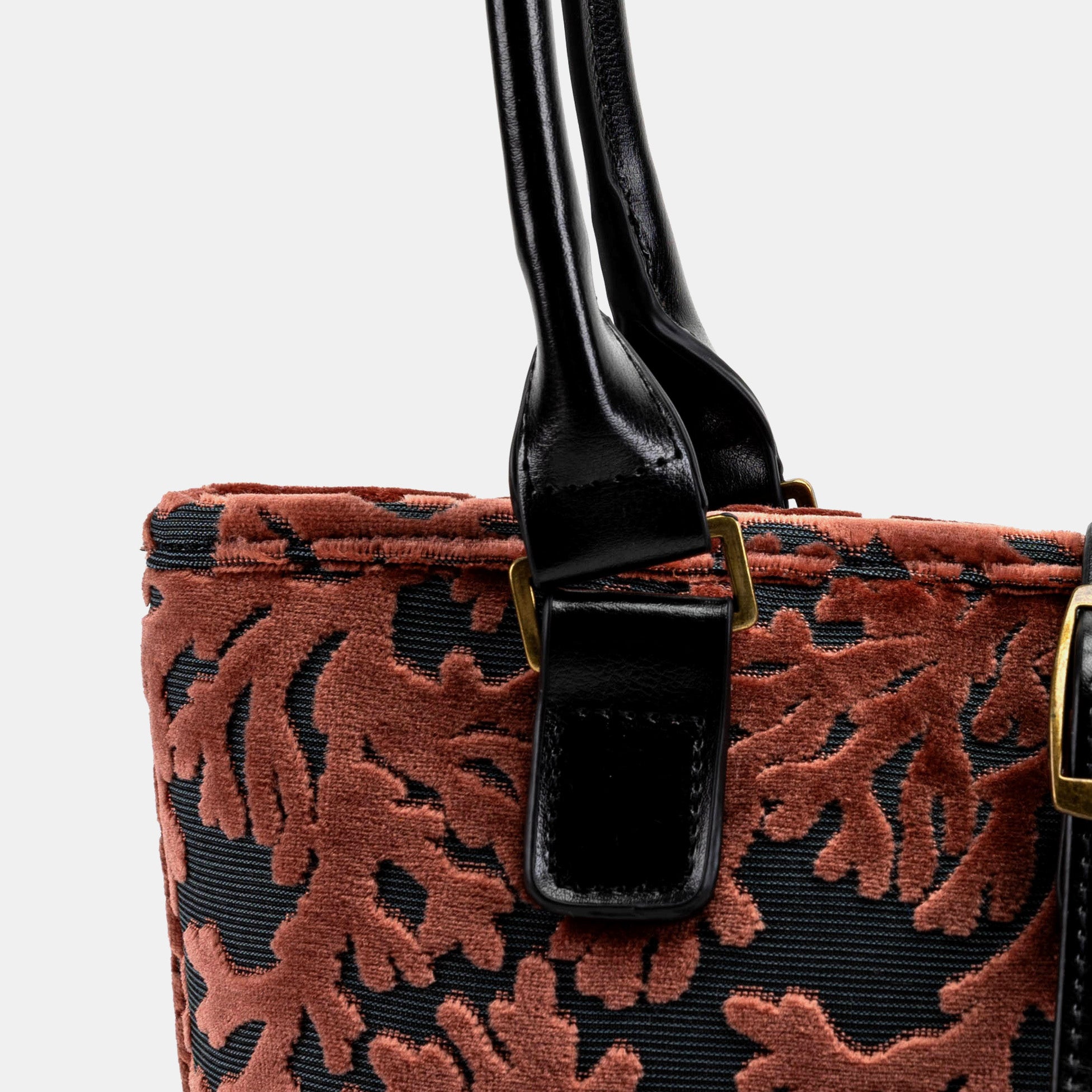Burnout Velvet St Tropez Scuba Coral Everyday Tote Bag detail