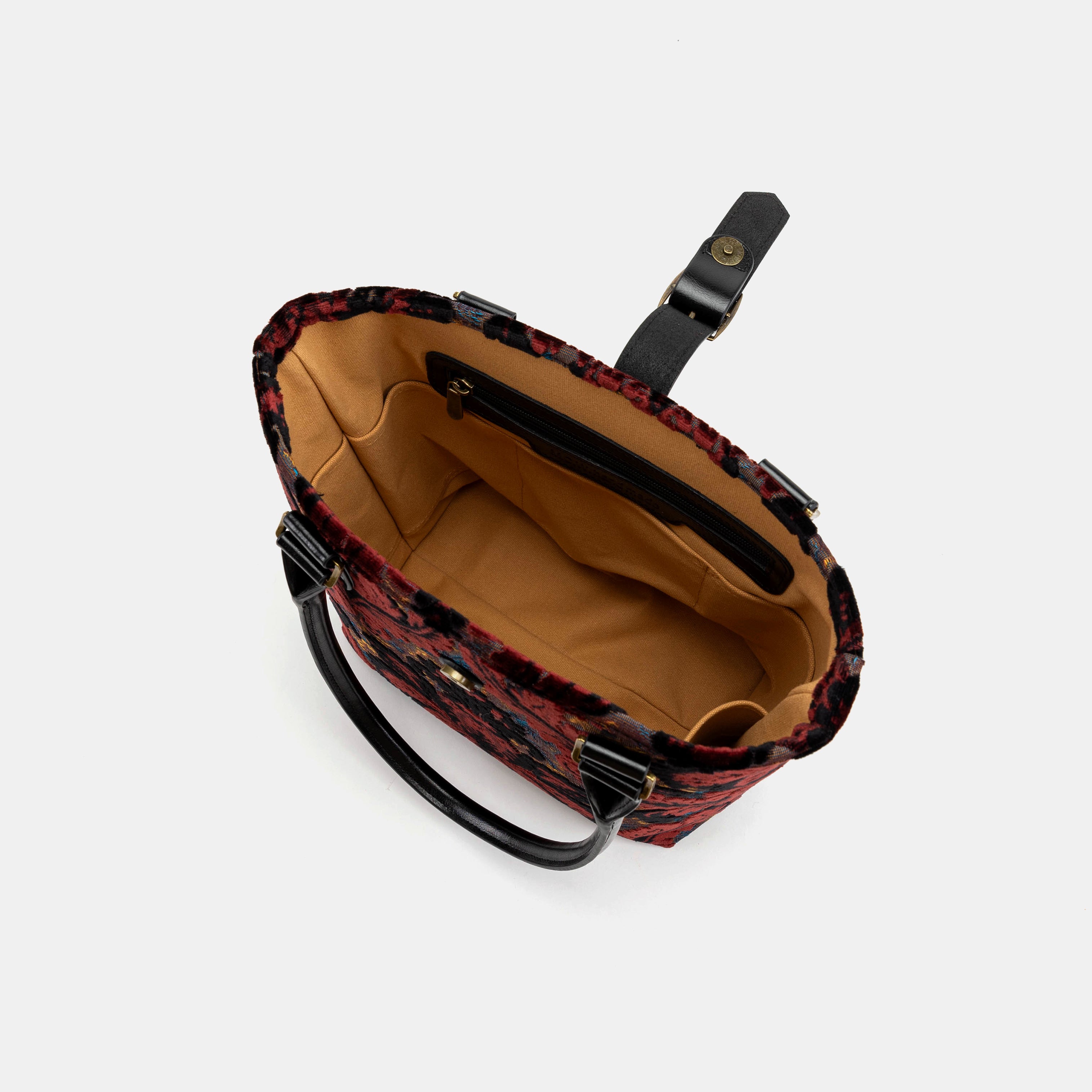 Burnout Velvet Revival Sephia Everyday Tote inside