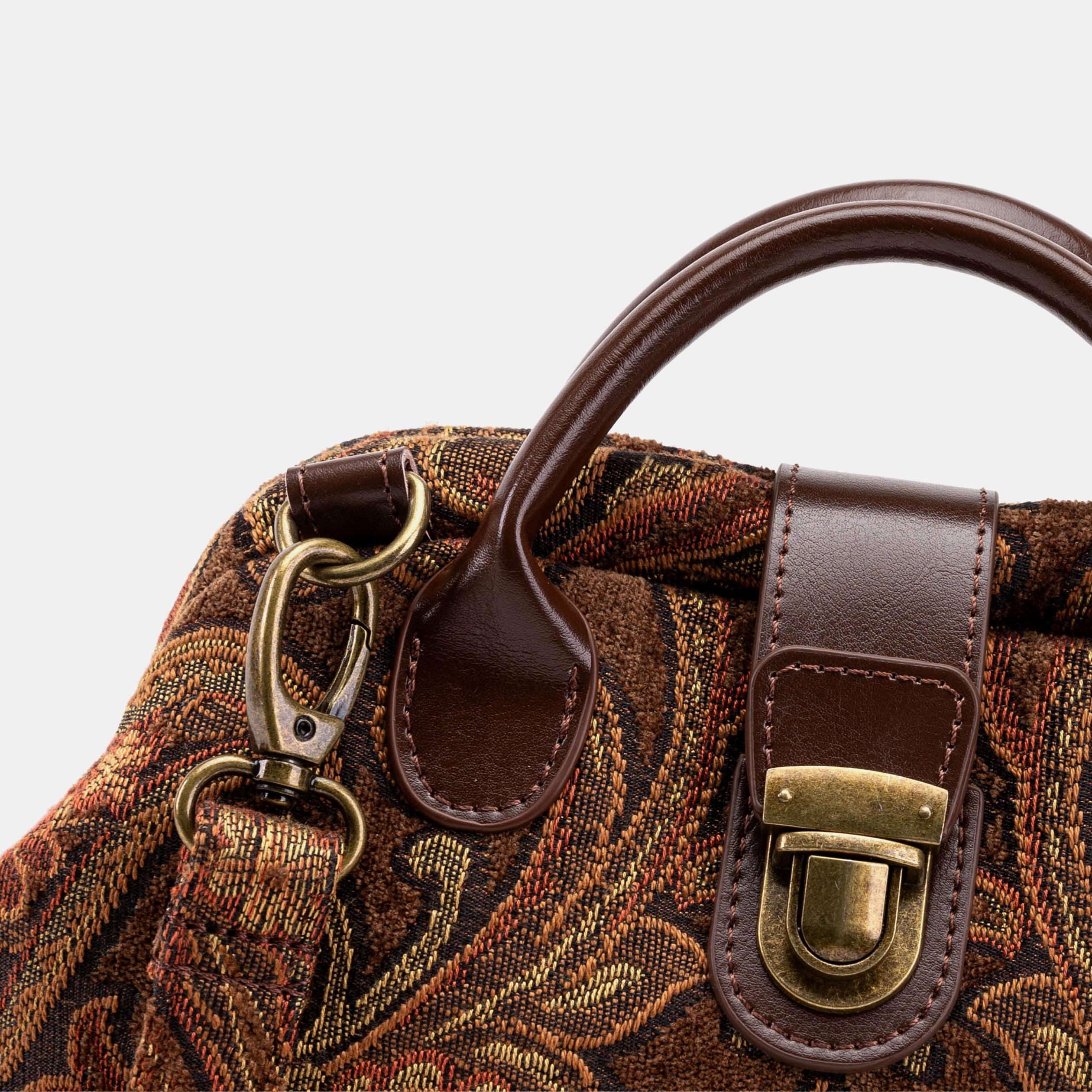 Damask D. Brown Carpet Everyday Backpack Carpetbag of America detail
