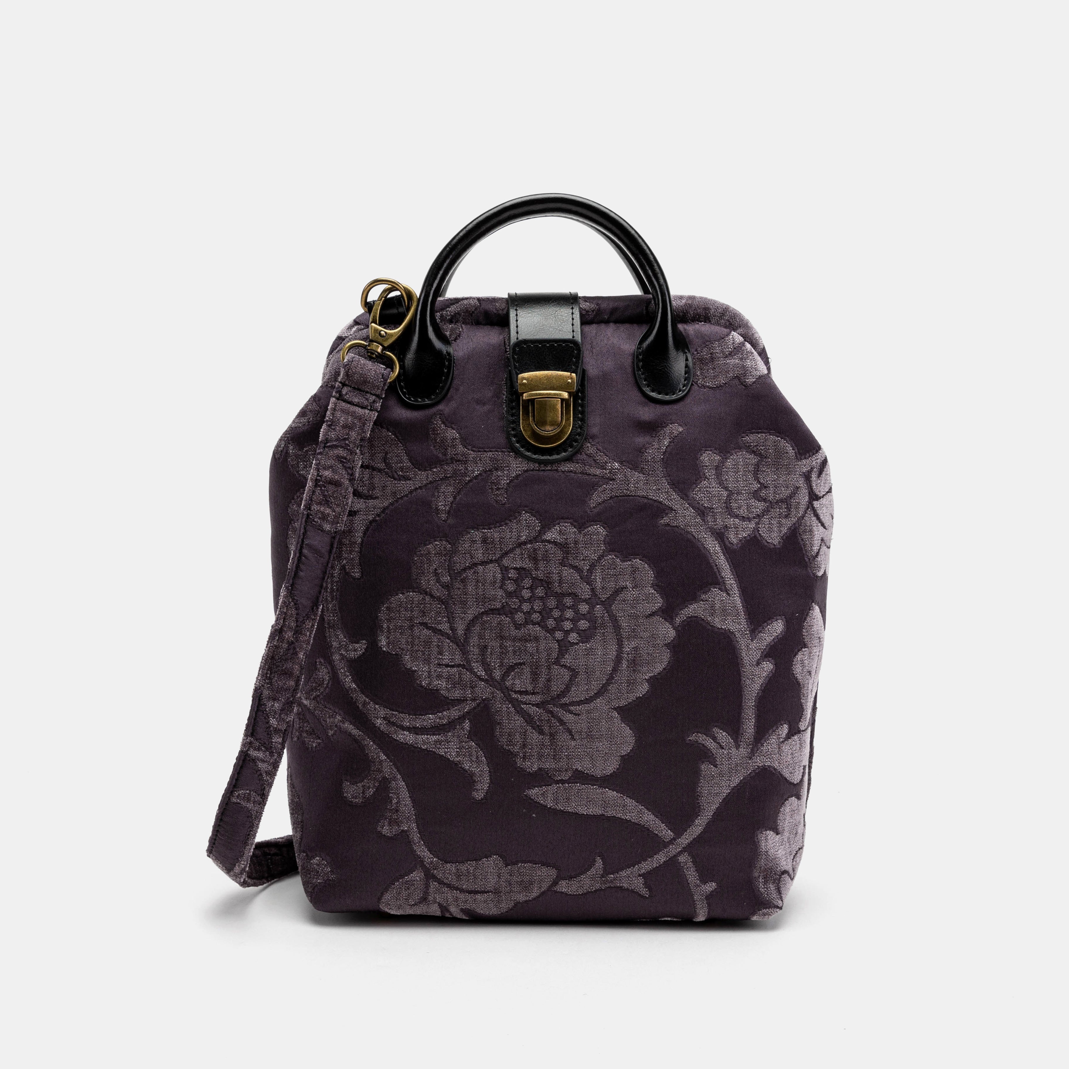Floral Brocade Purple Carpet Everyday Backpack Carpetbag of America with shoulder strap