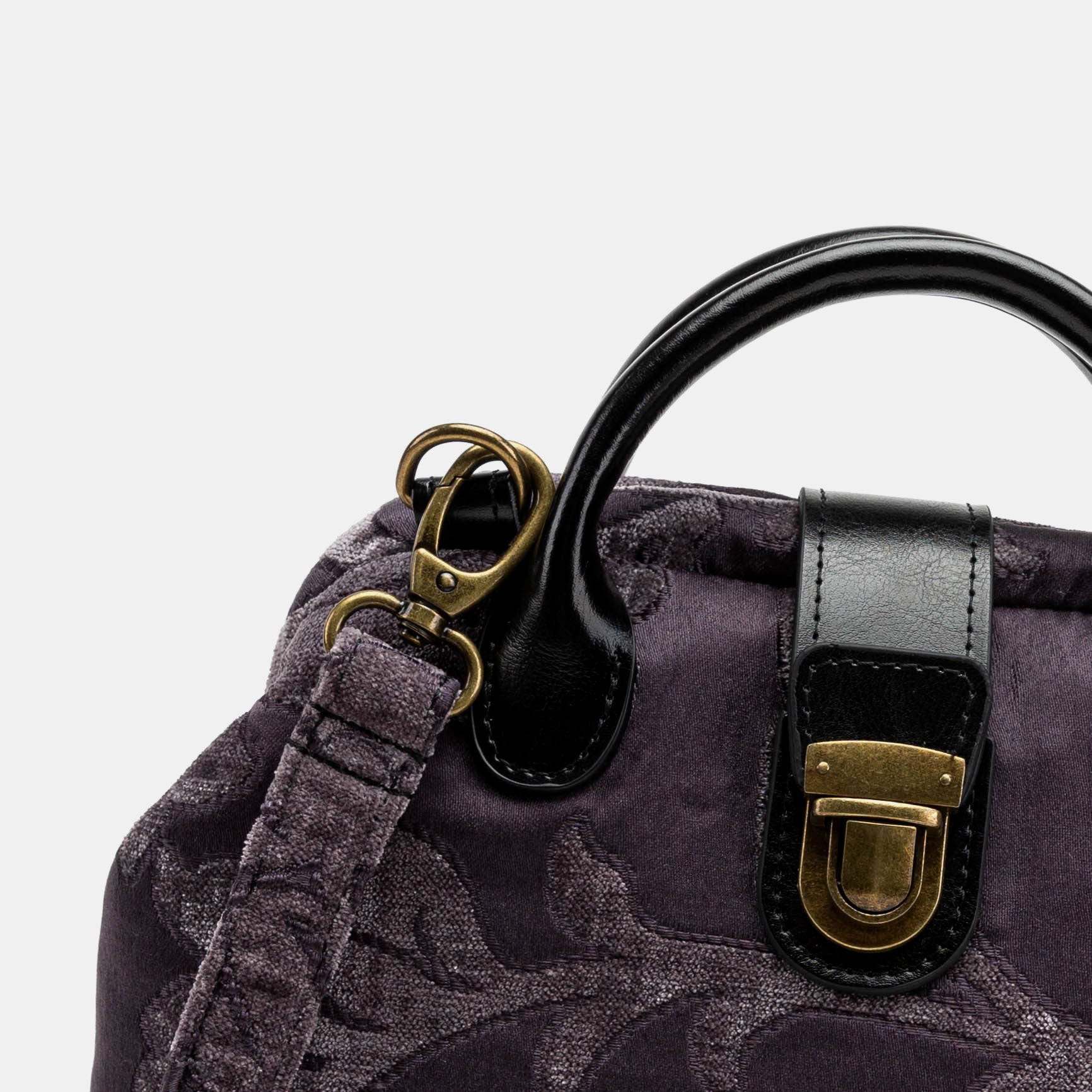 Floral Brocade Purple Carpet Everyday Backpack Carpetbag of America detail