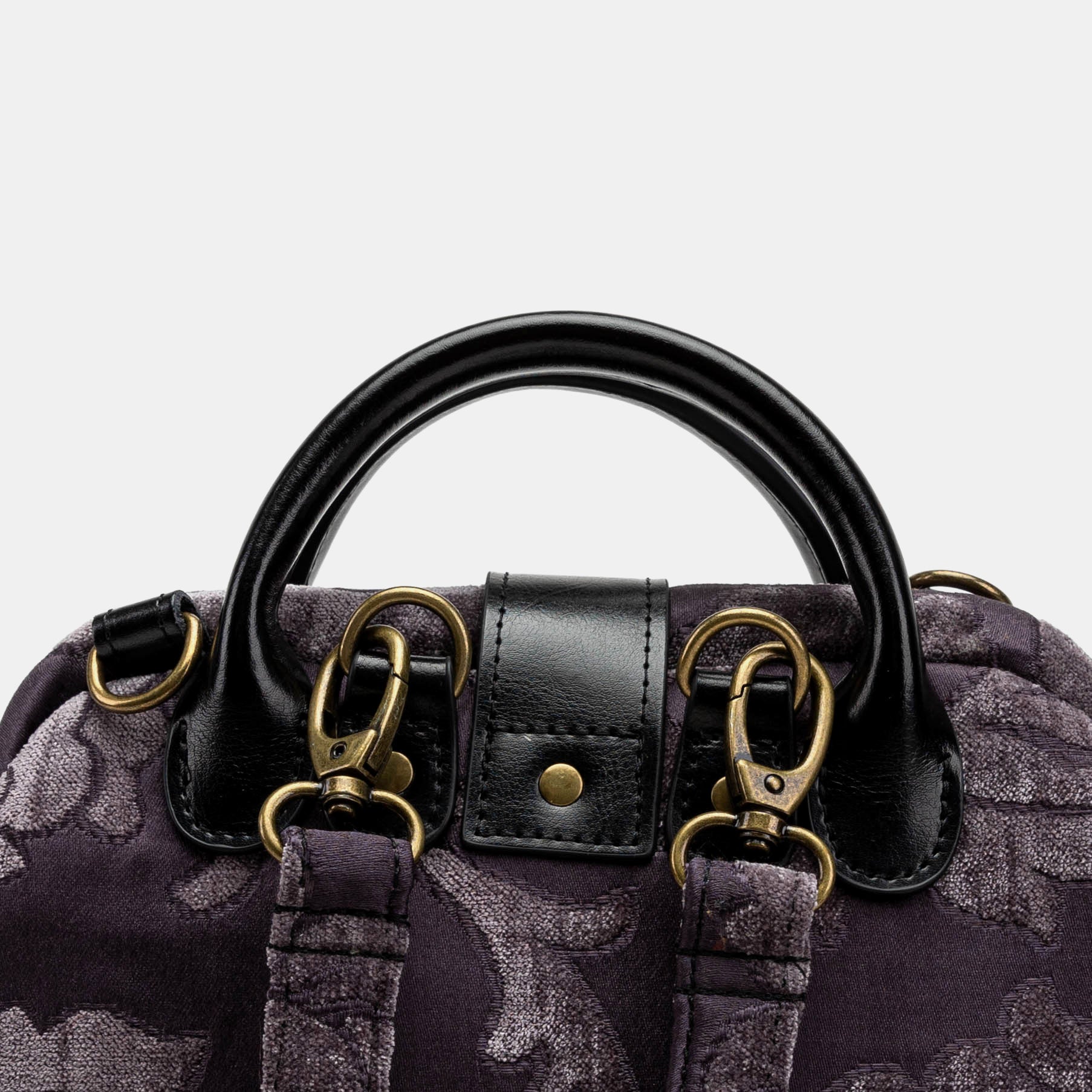 Floral Brocade Purple Carpet Everyday Backpack Carpetbag of America back detail