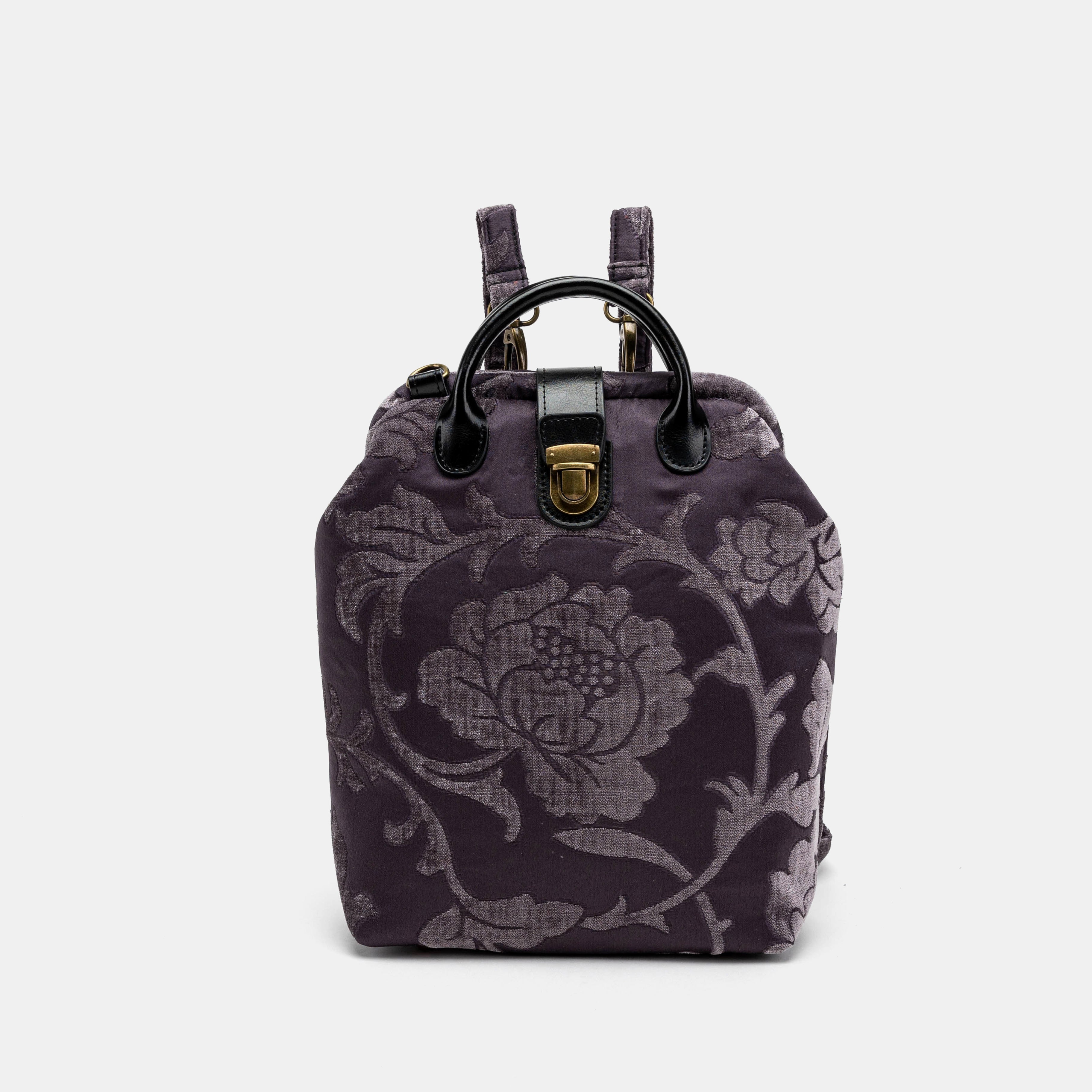Floral Brocade Purple Carpet Everyday Backpack Carpetbag of America front