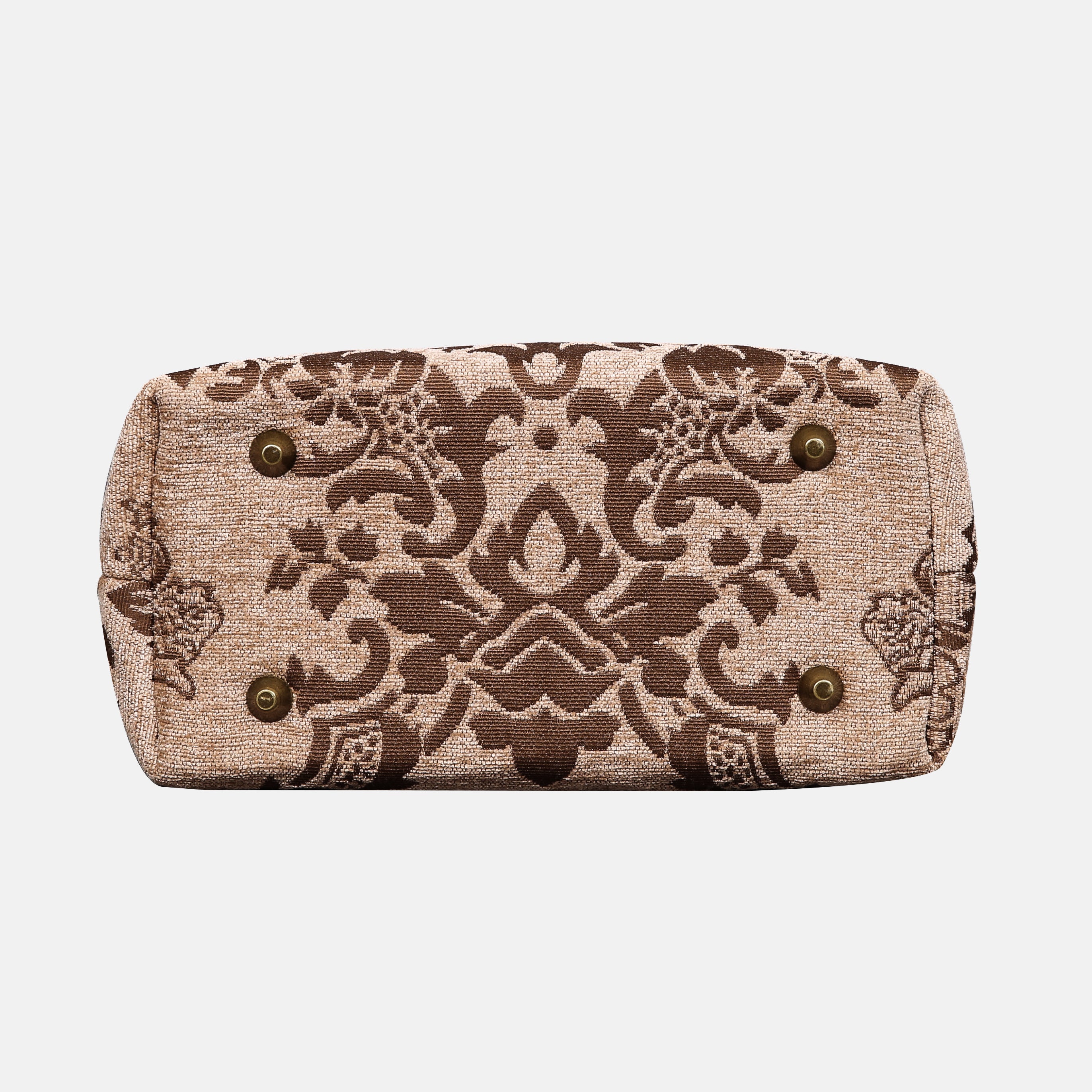 Griccia Camel Tuck Lock Carpet Satchel Carpetbag of America bottom