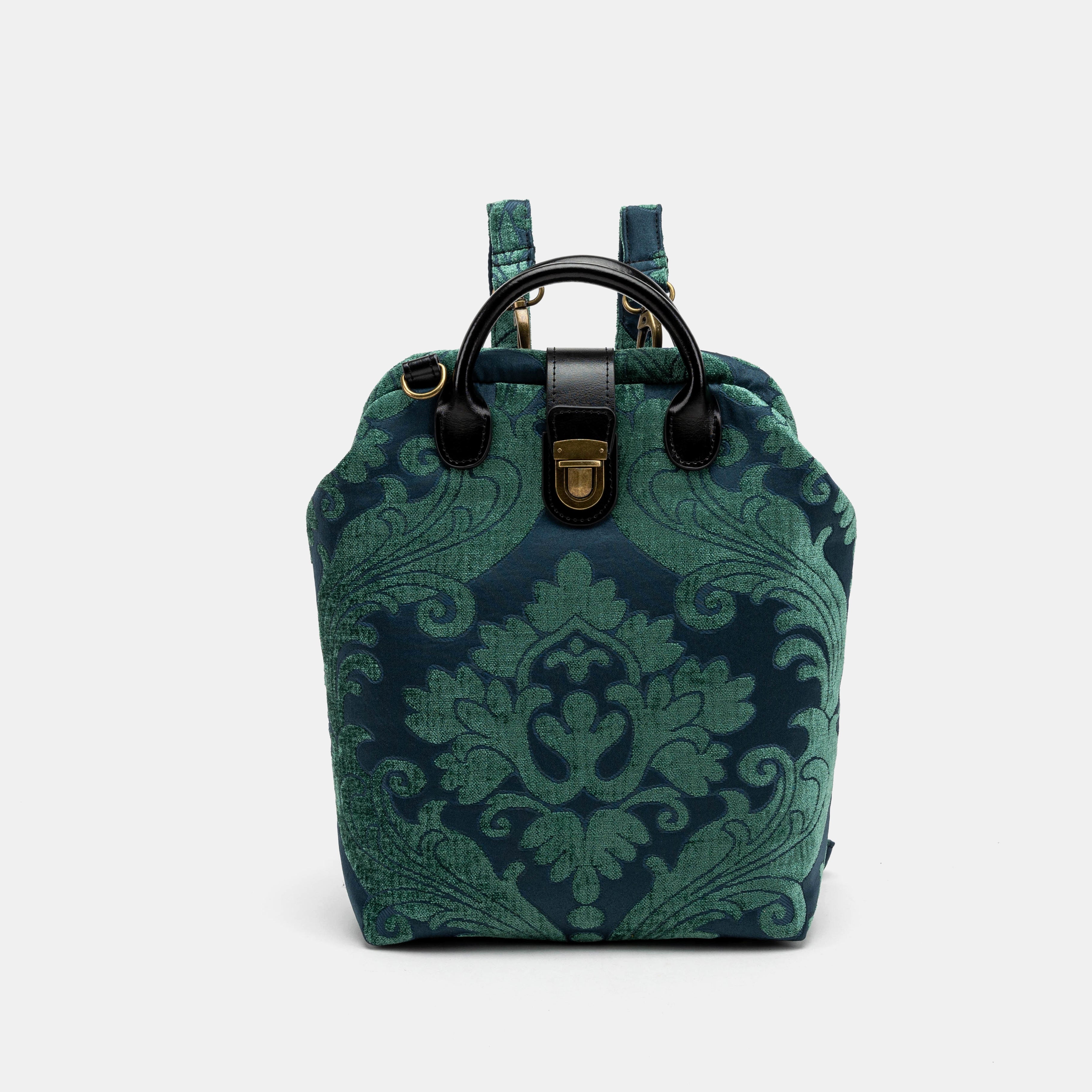 Queen Hunter Green Carpet Everyday Backpack Carpetbag of America front