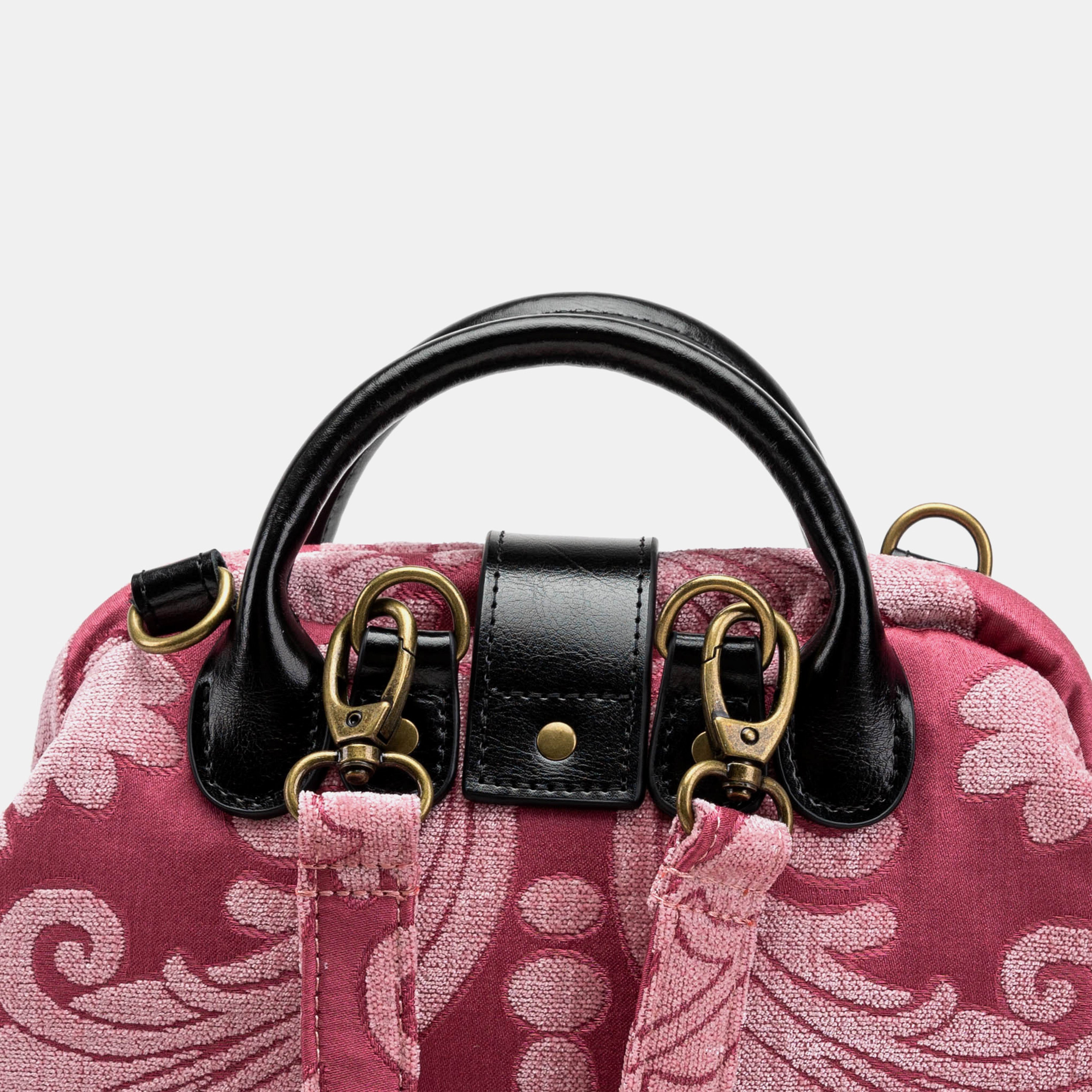 Queen Rose Pink Carpet Everyday Backpack Carpetbag of America back detail