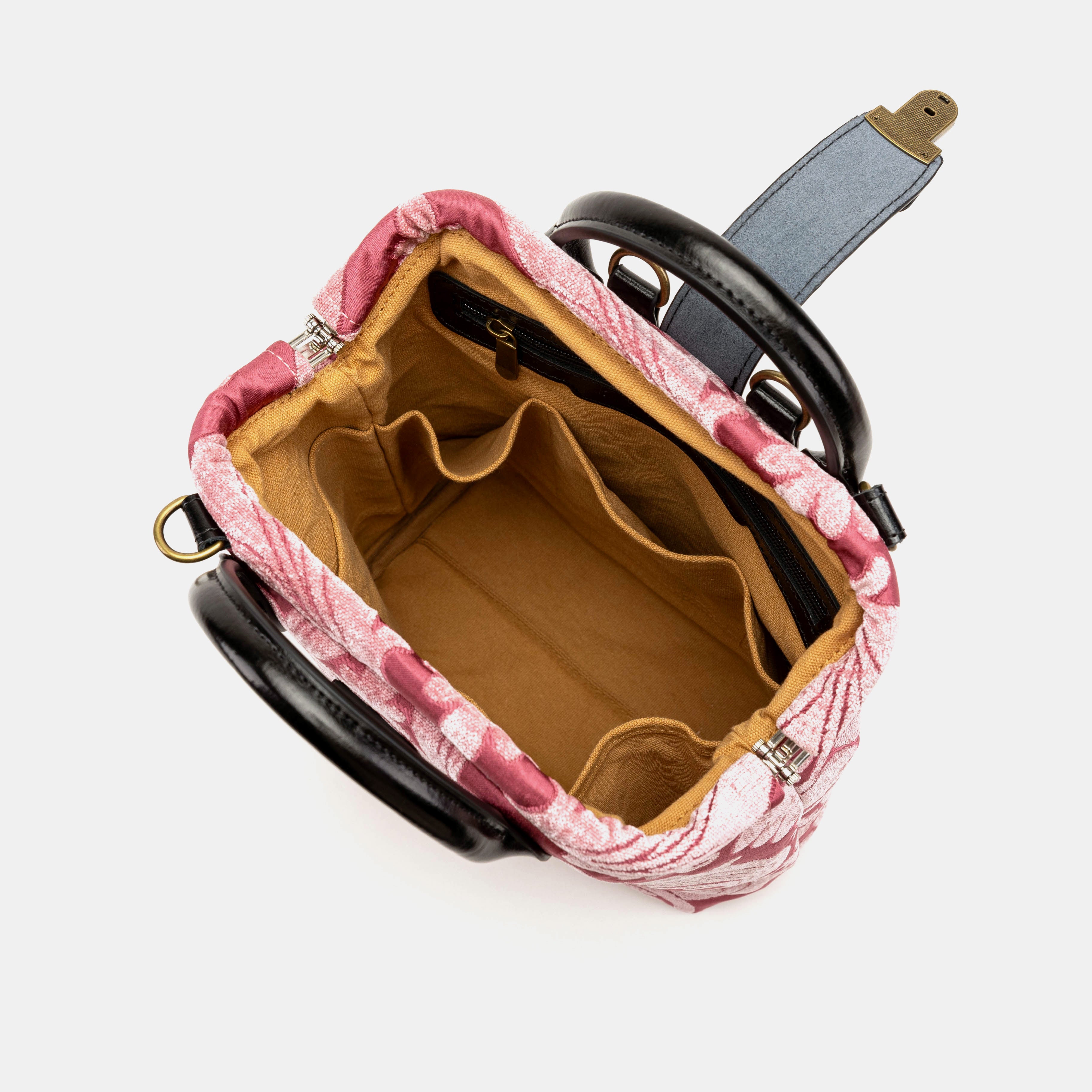 Queen Rose Pink Carpet Everyday Backpack Carpetbag of America inside