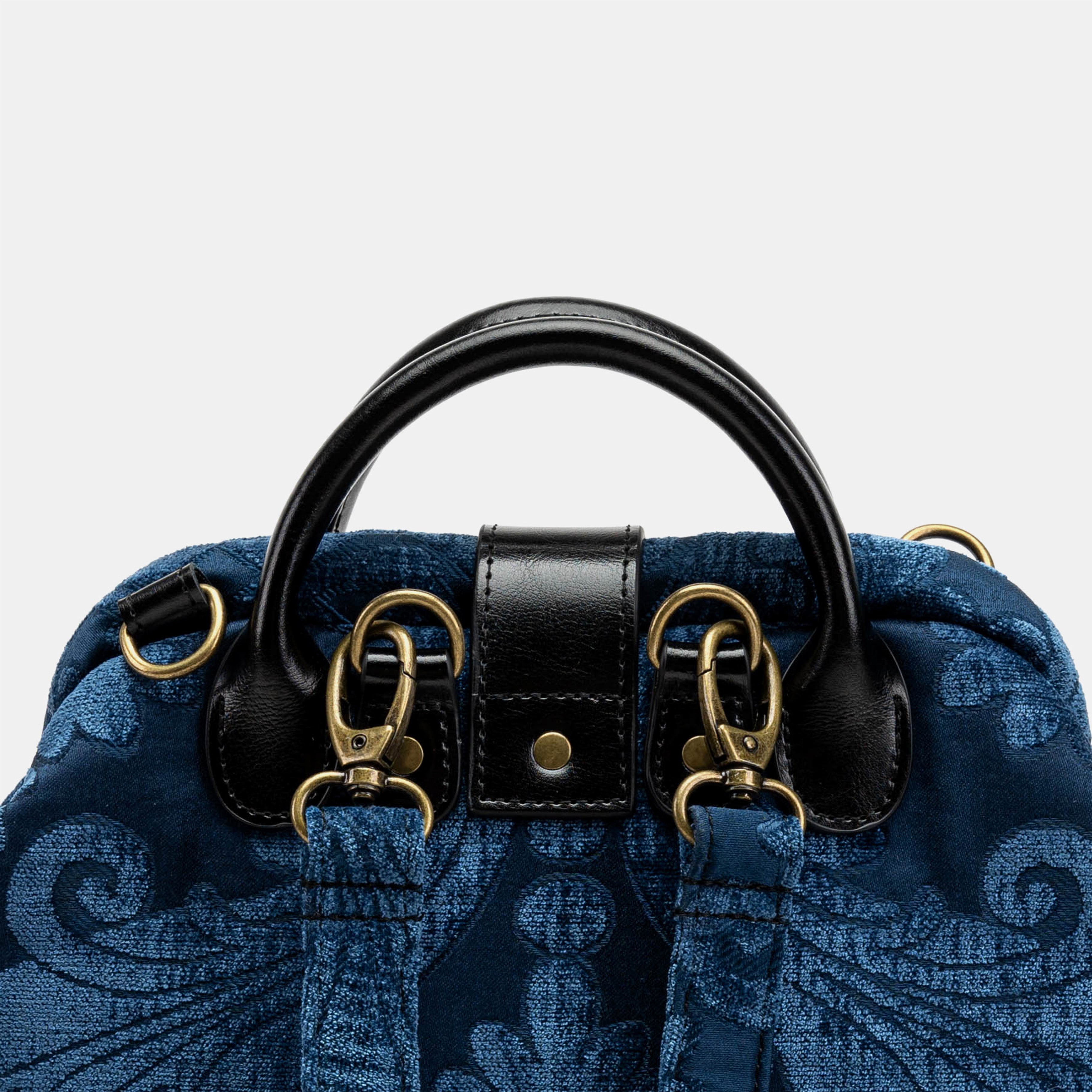 Queen Royal Blue Carpet Everyday Backpack Carpetbag of America back detail