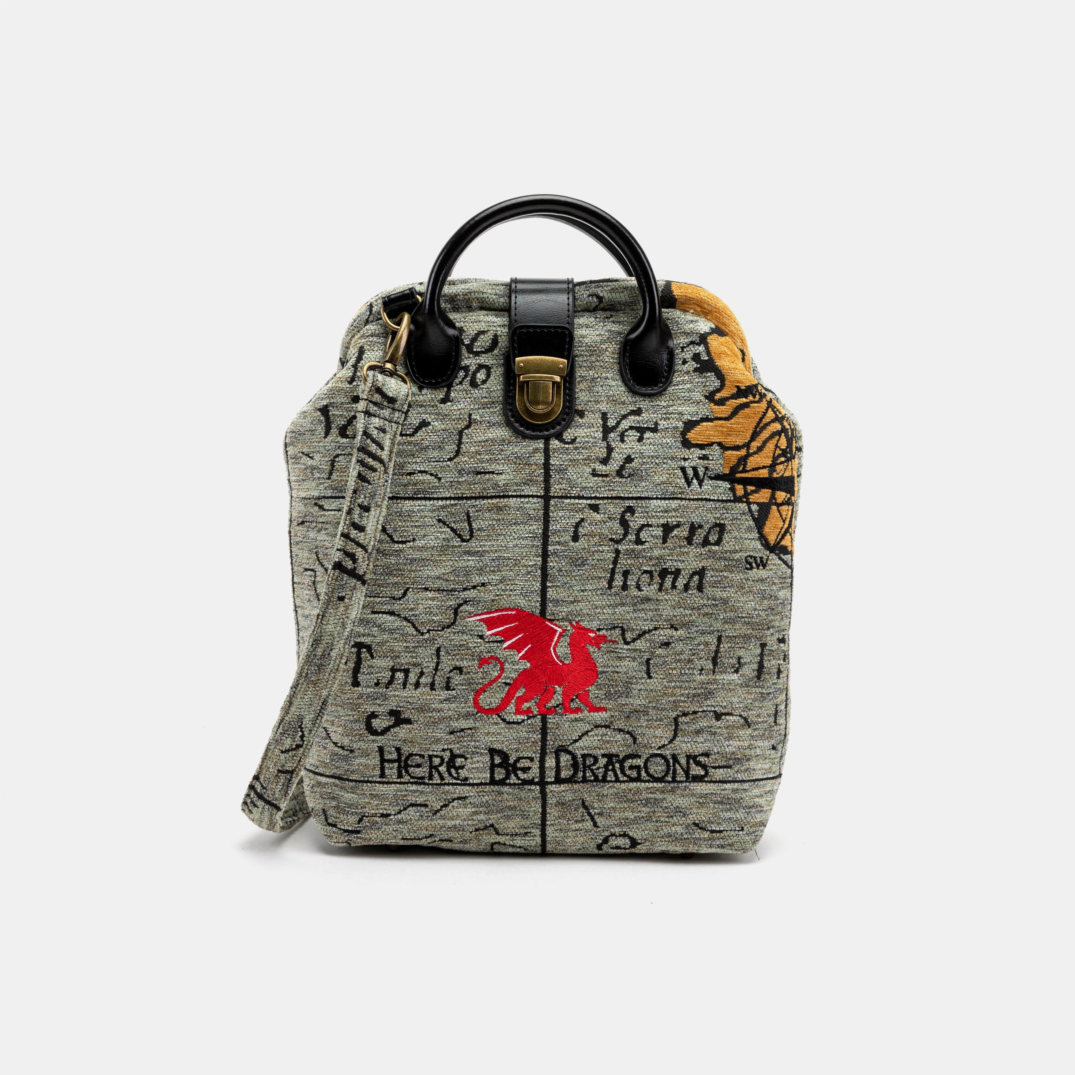 Here Be Dragons Carpet Everyday Backpack Carpetbag of America with shoulder strap