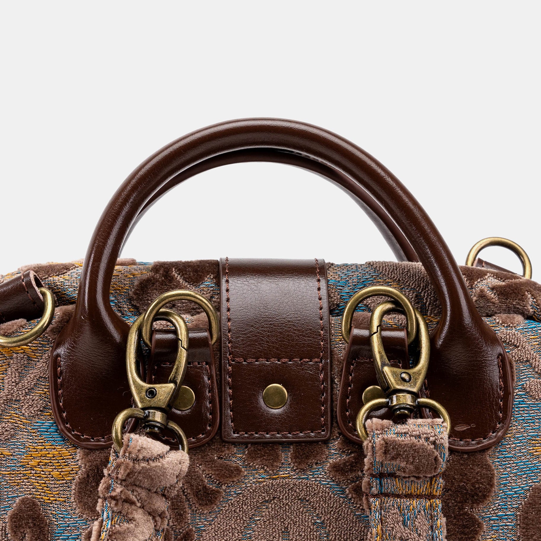 Everyday Backpack |Burnout velvet Camel handle