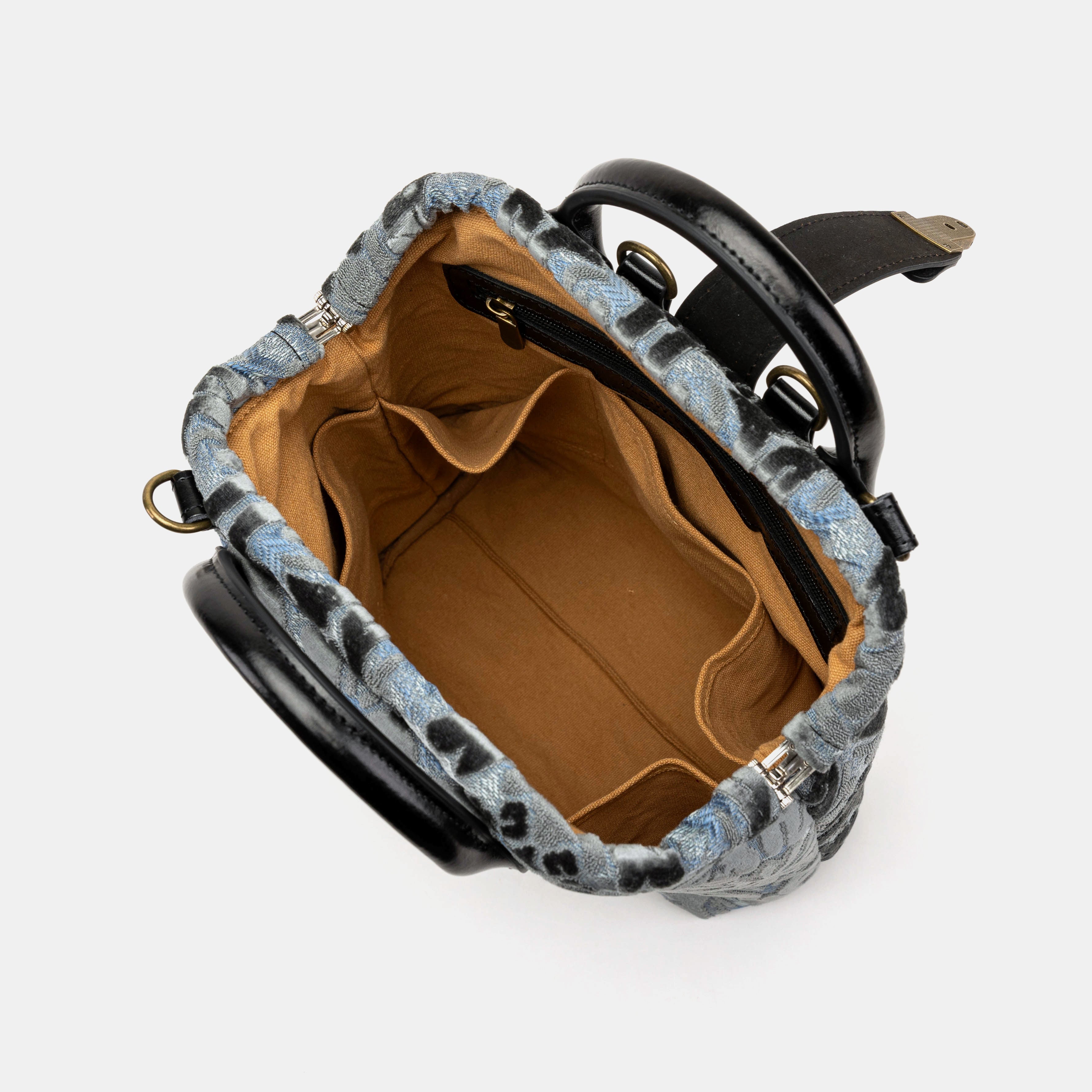 Burnout Velvet Steel Blue Everyday Backpack inside