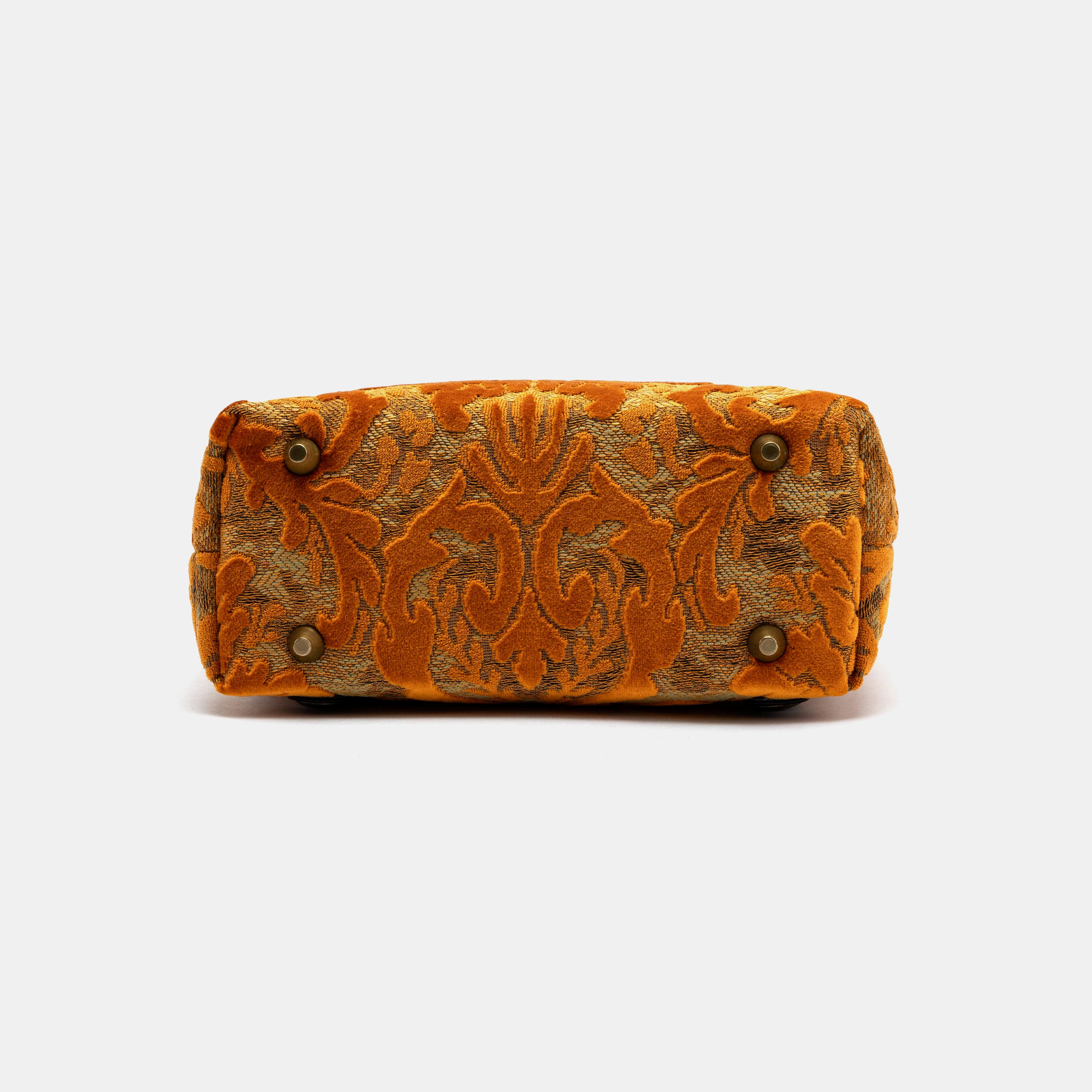 Burnout Velvet Orange Carpet Everyday Backpack Carpetbag of America bottom