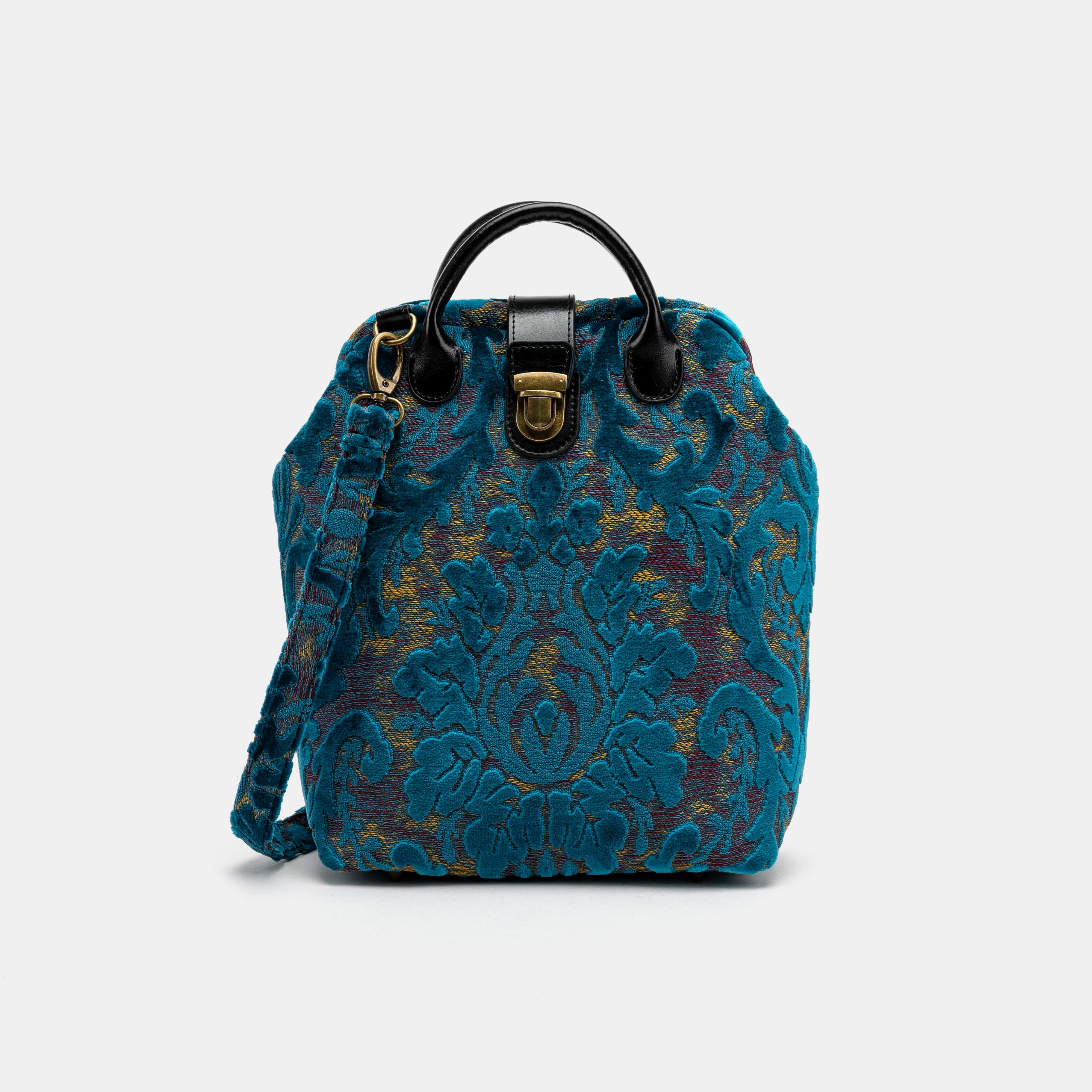 Everyday Backpack Burnout Velvet Aqua Blue with shoulder strap