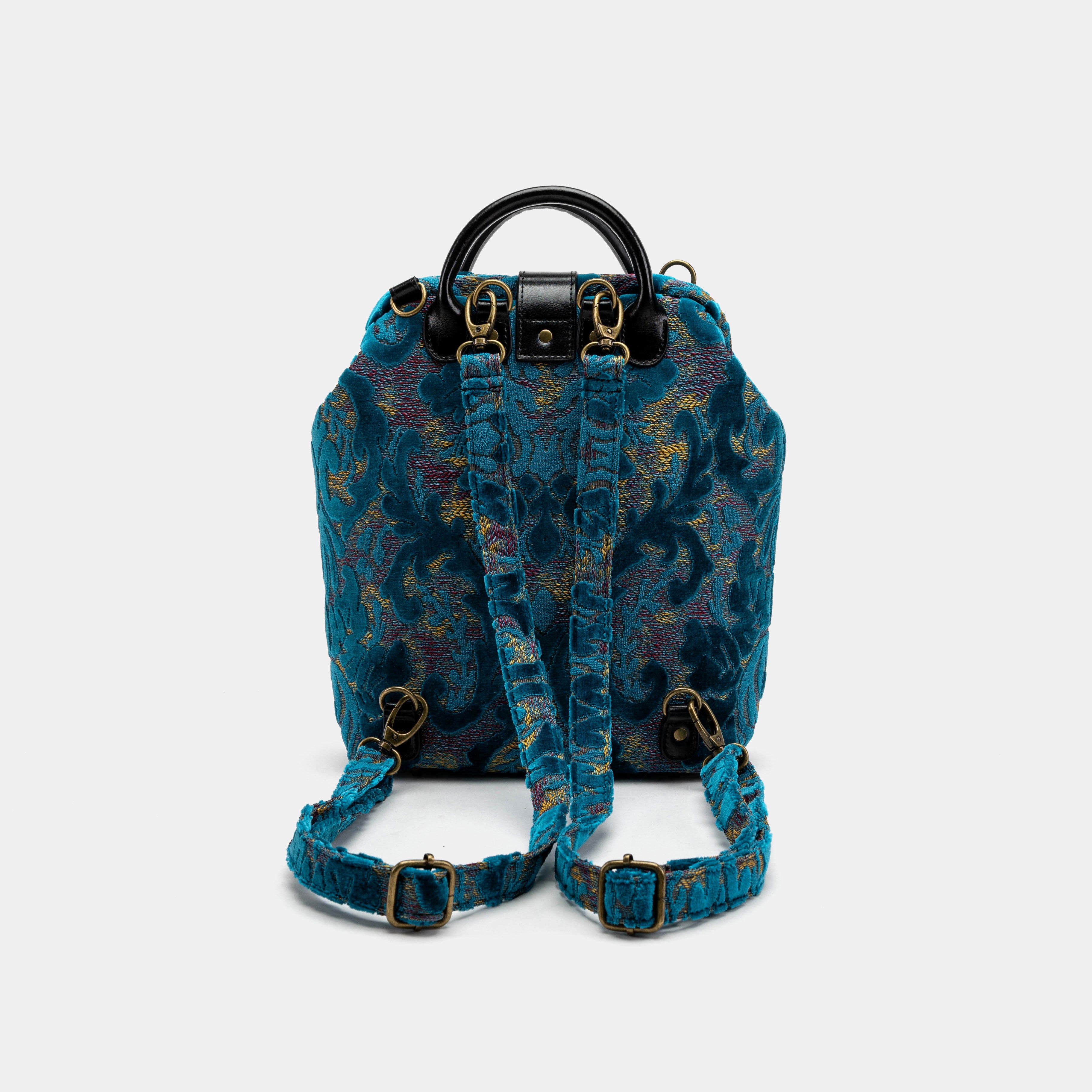 Everyday Backpack Burnout Velvet Aqua Blue back