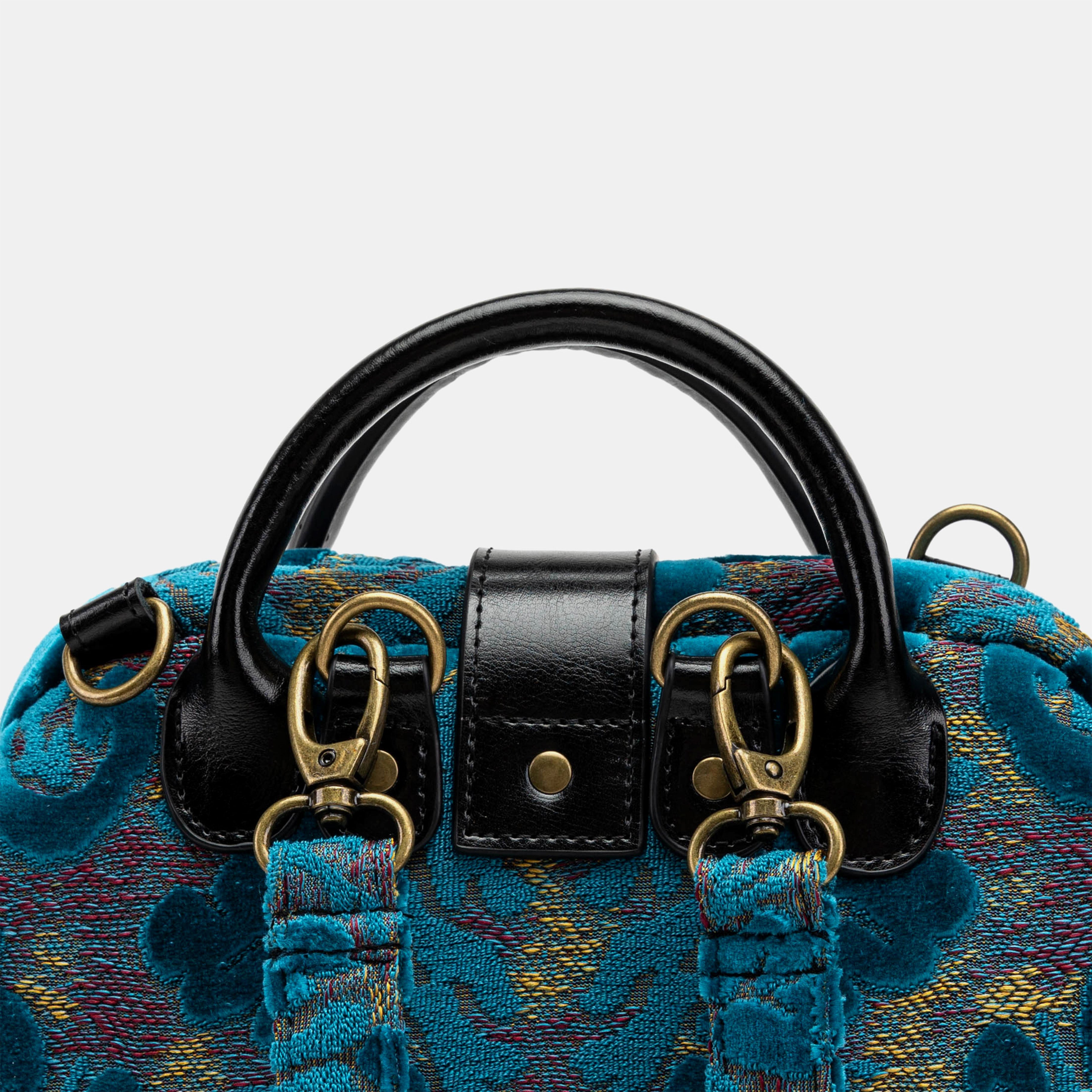 Everyday Backpack Burnout Velvet Aqua Blue back detail