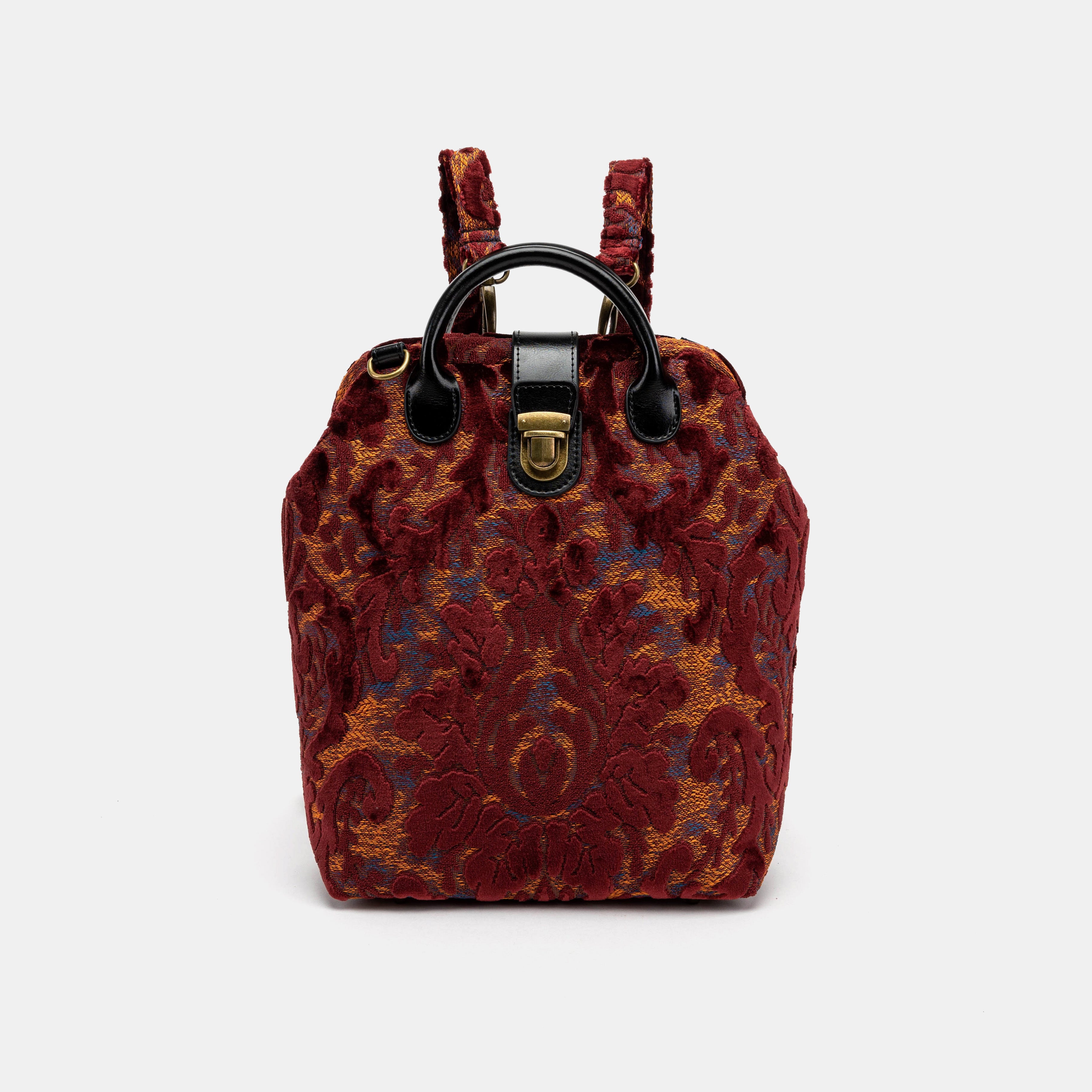 Everyday Backpack Burnout Velvet Wine front
