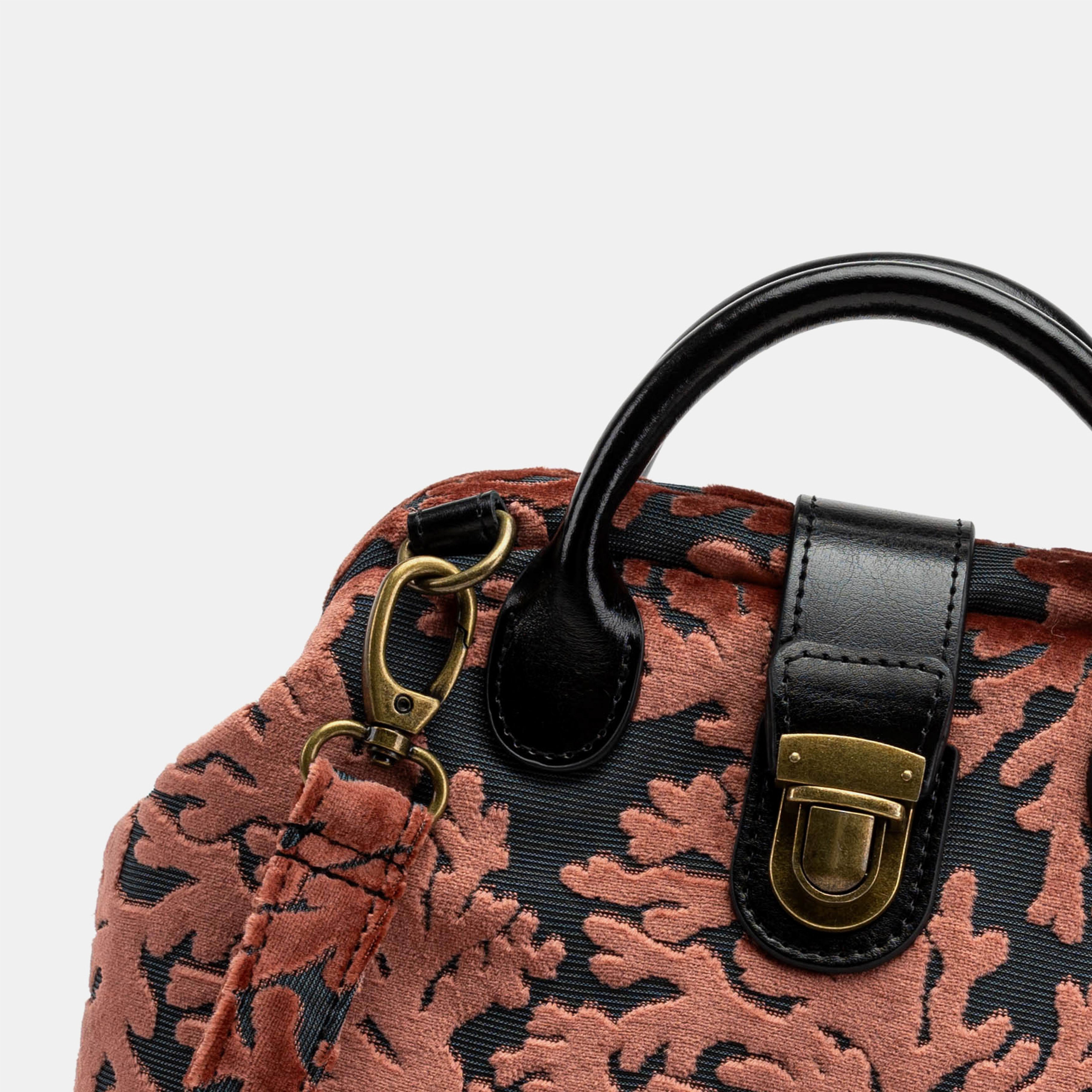 Everyday Backpack Burnout Velvet St Tropez Scuba Coral detail