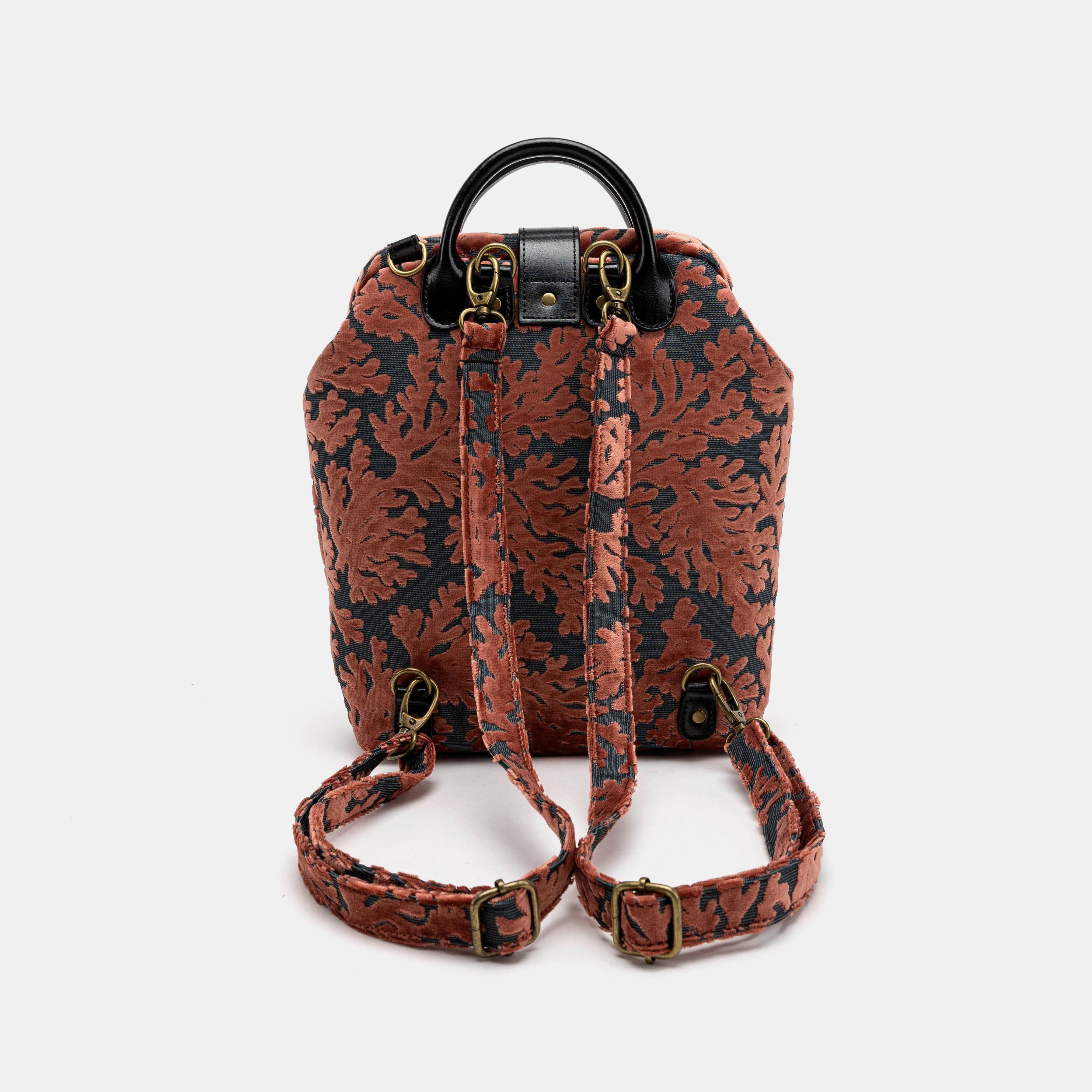 Everyday Backpack Burnout Velvet St Tropez Scuba Coral back