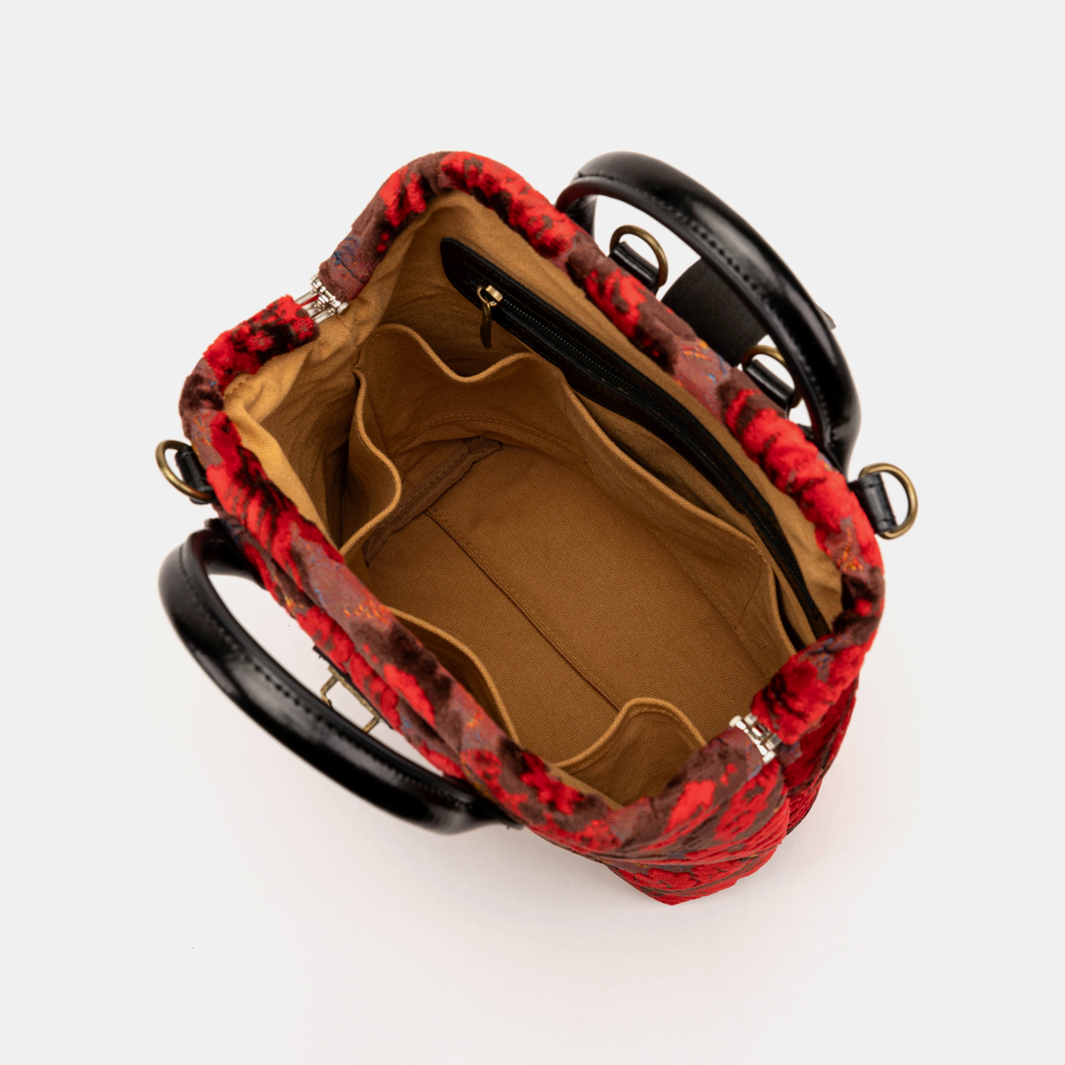 Burnout Velvet Revival Scarlet Everyday Backpack inside