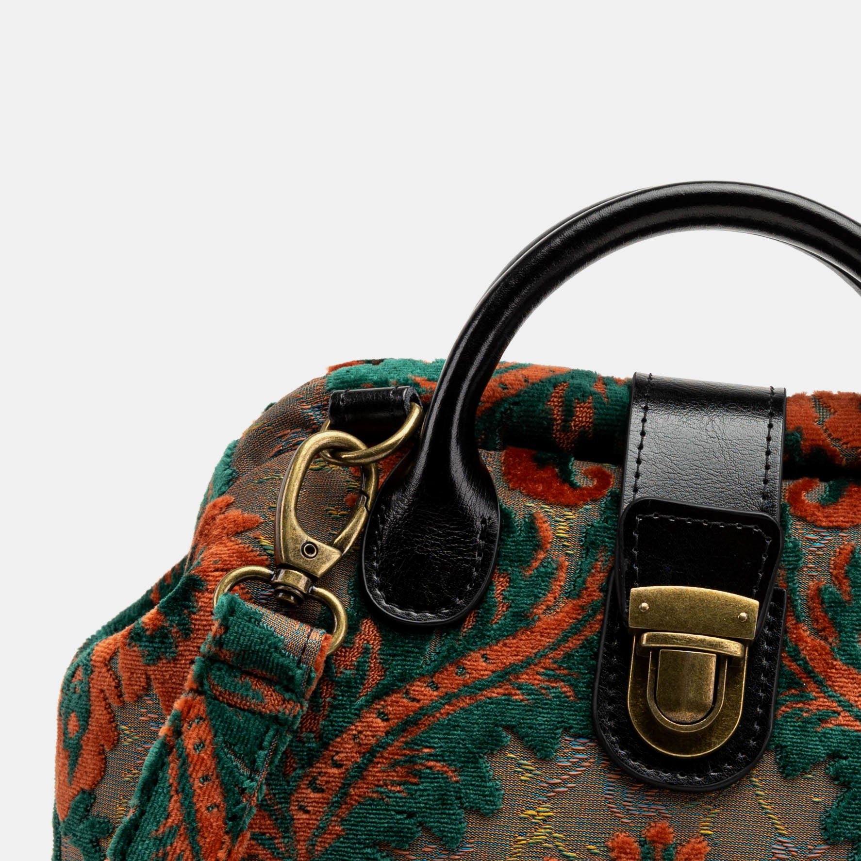 Burnout Velvet Revival Jade Carpet Everyday Backpack Carpetbag of America detail