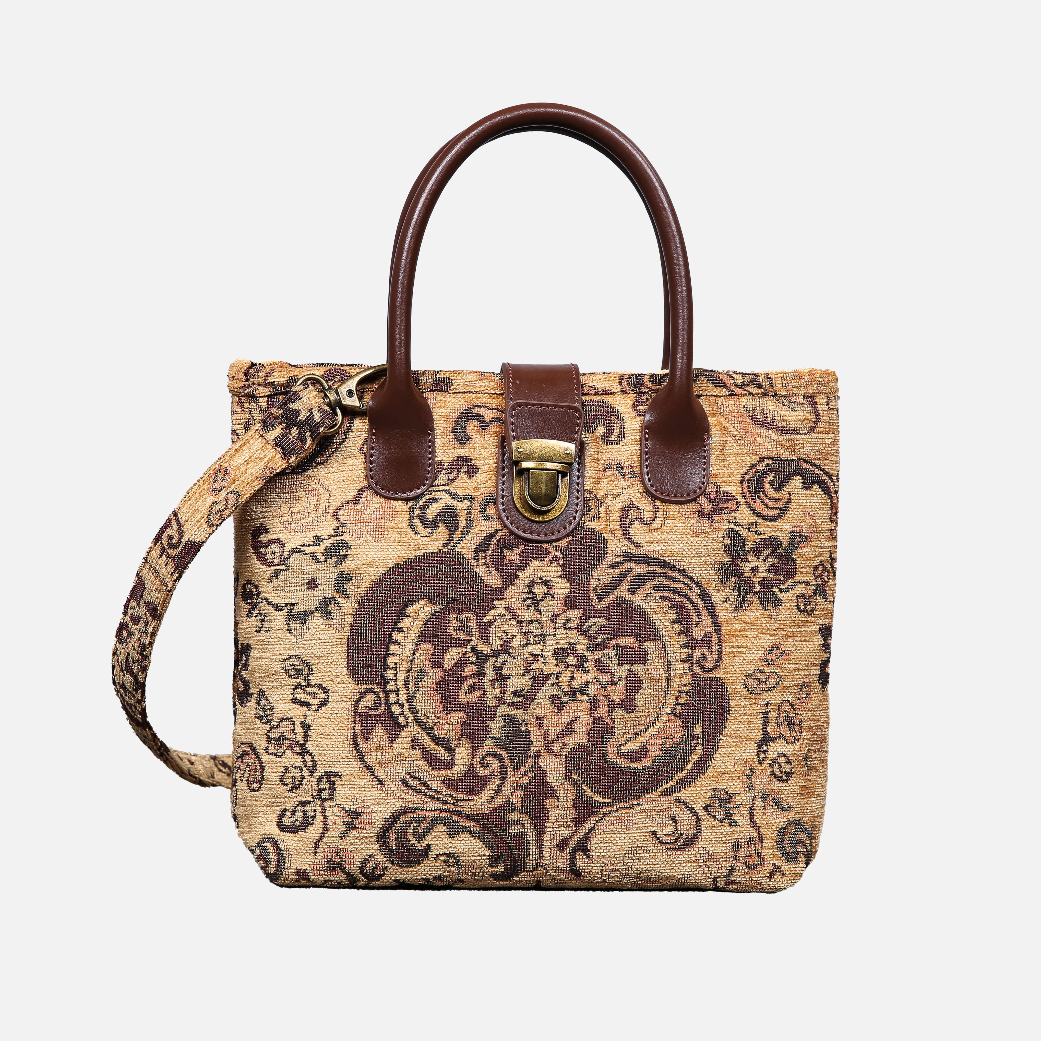 Vintage Paisley Tuck Lock Carpet Satchel carpet bag MCW Handmade