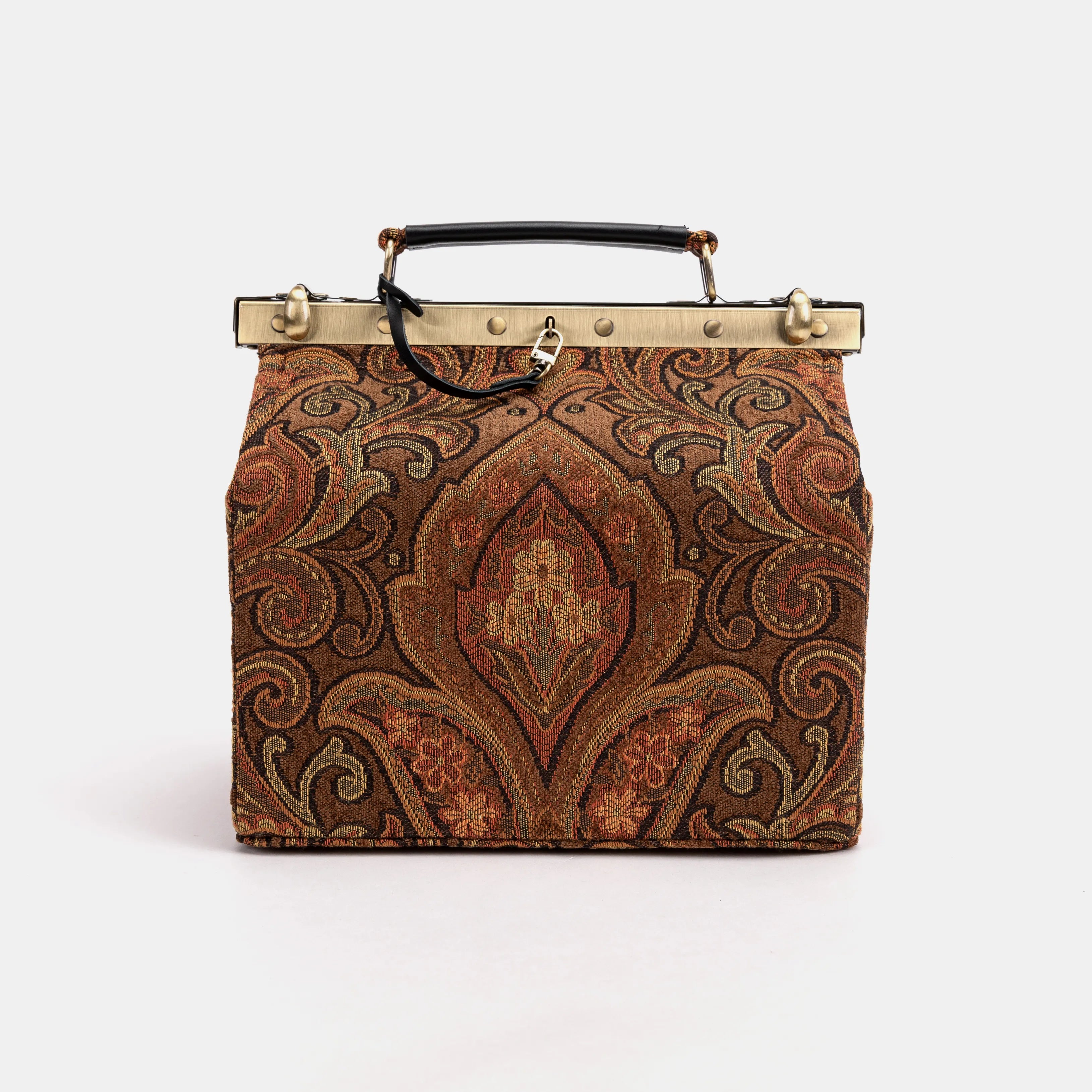 Damask D. Brown Vivienne Carpet Purse Gladstone Bag of America main