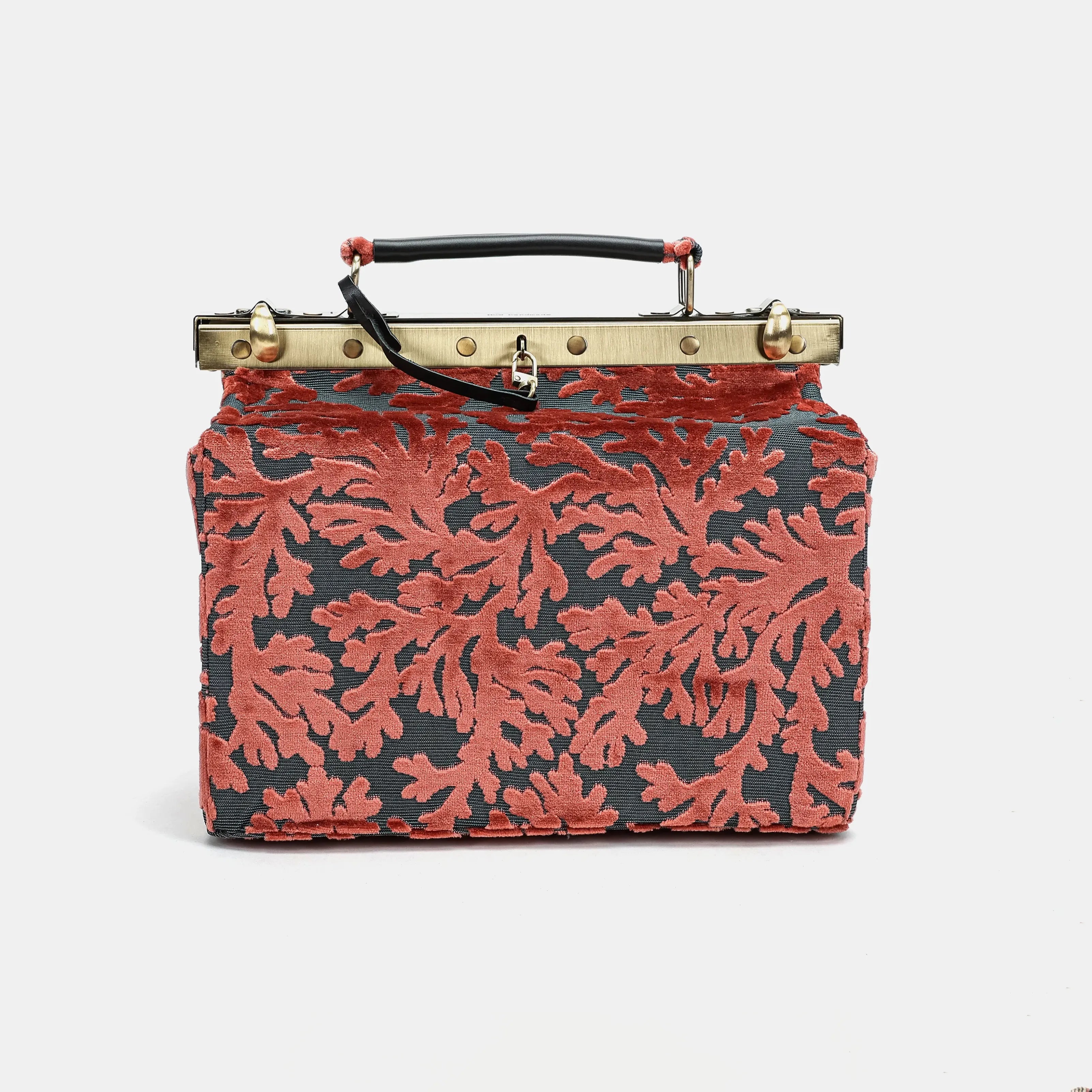 Burnout velvet St Tropez Scuba Coral Vivienne Carpet Purse Gladstone Bag of America main