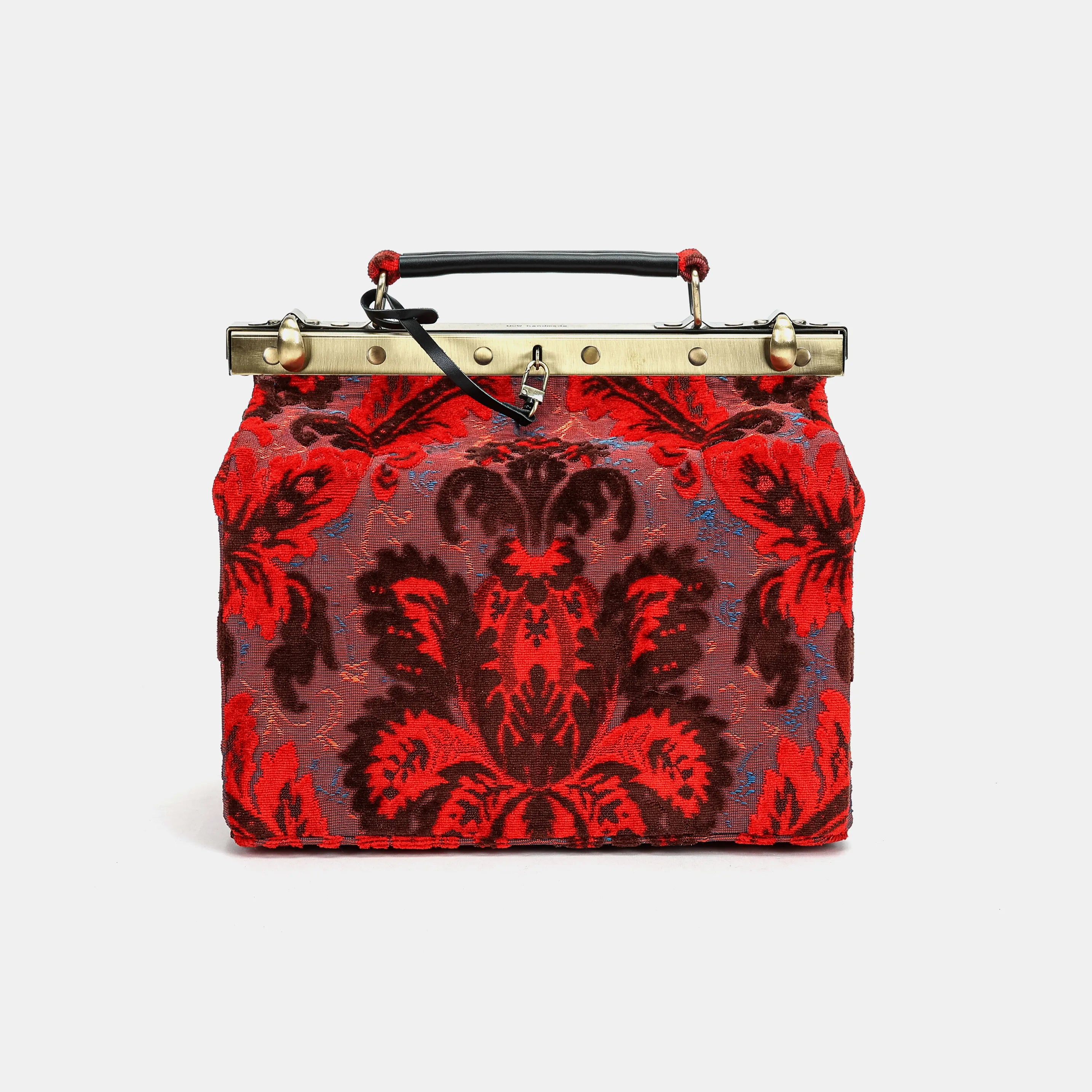 Burnout Velvet Revival Scarlet Vivienne Carpet Purse Gladstone Bag main