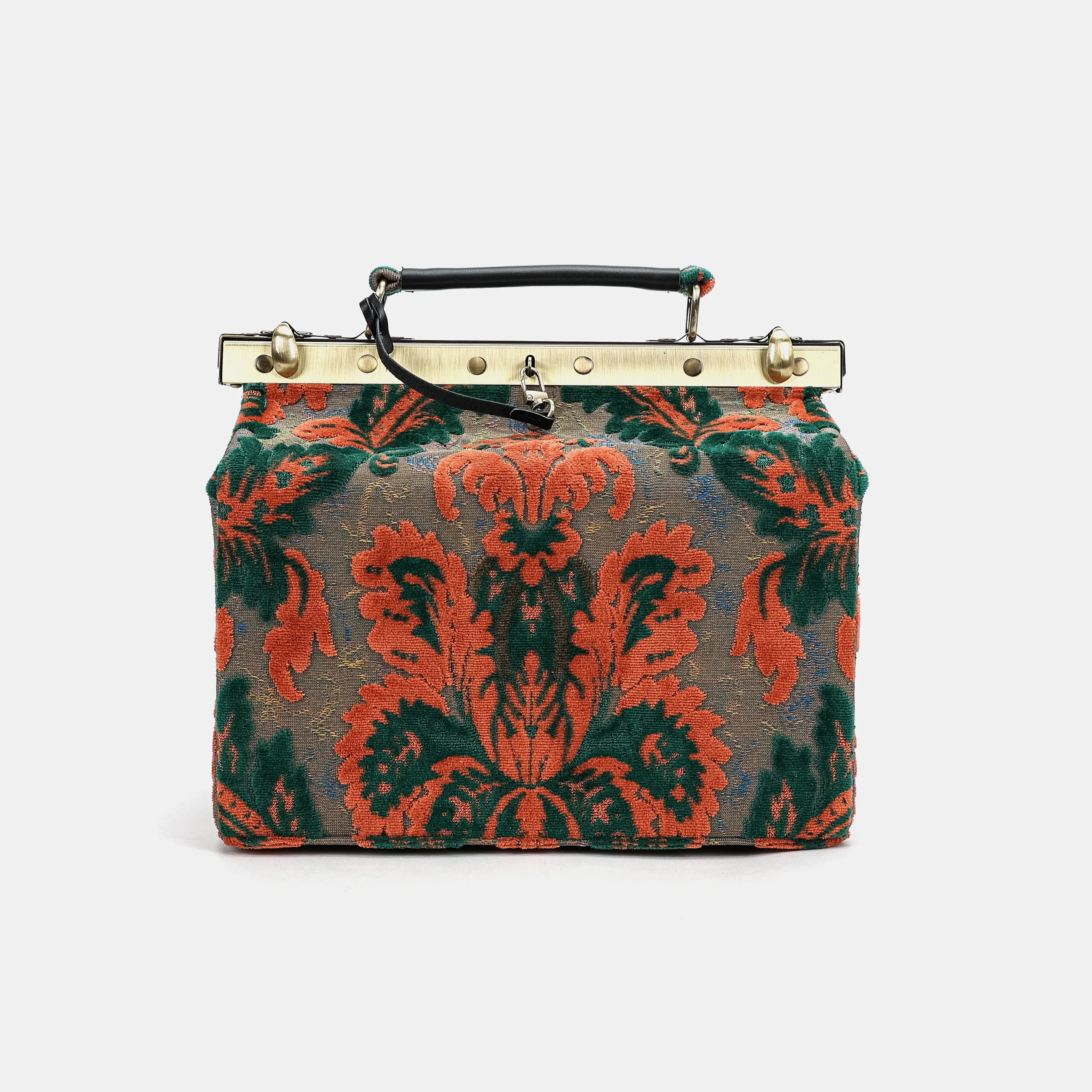 Burnout Velvet Revival Jade Vivienne Carpet Purse Gladstone Bag main