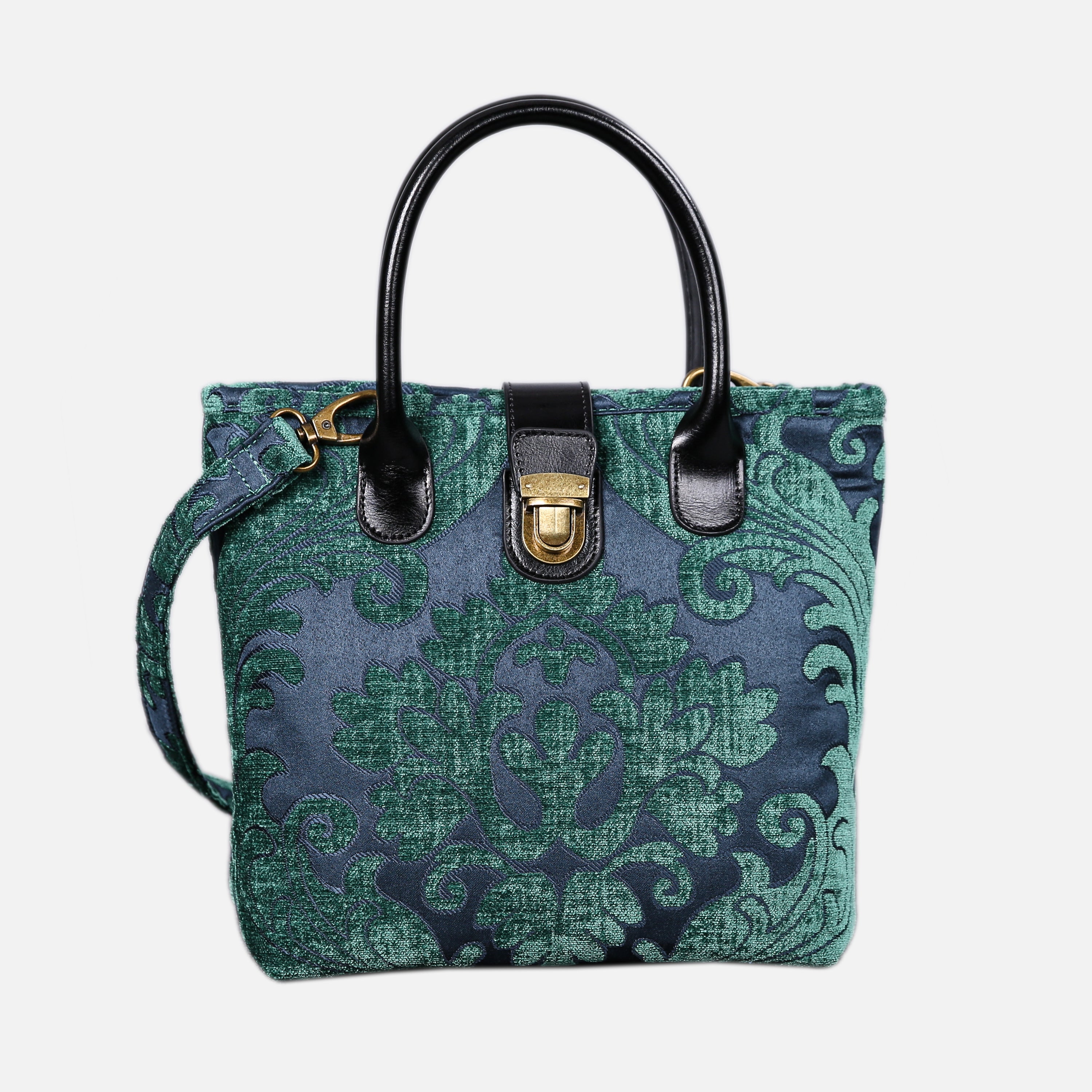 Queen Hunter Green Tuck Lock Carpet Satchel carpet bag MCW Handmade