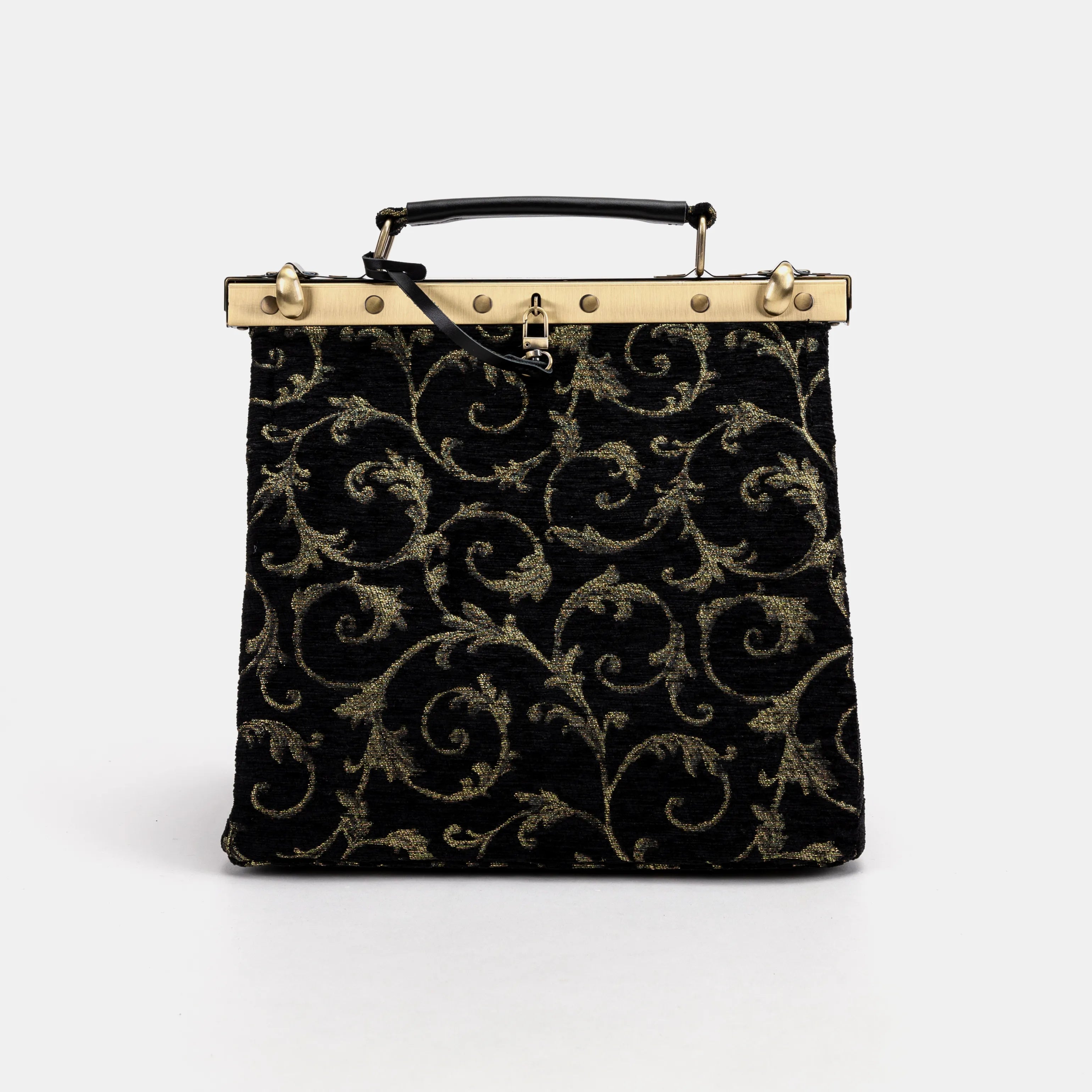 Vintage Scroll Black Green Cecile Carpet Purse Gladstone Bag of America main