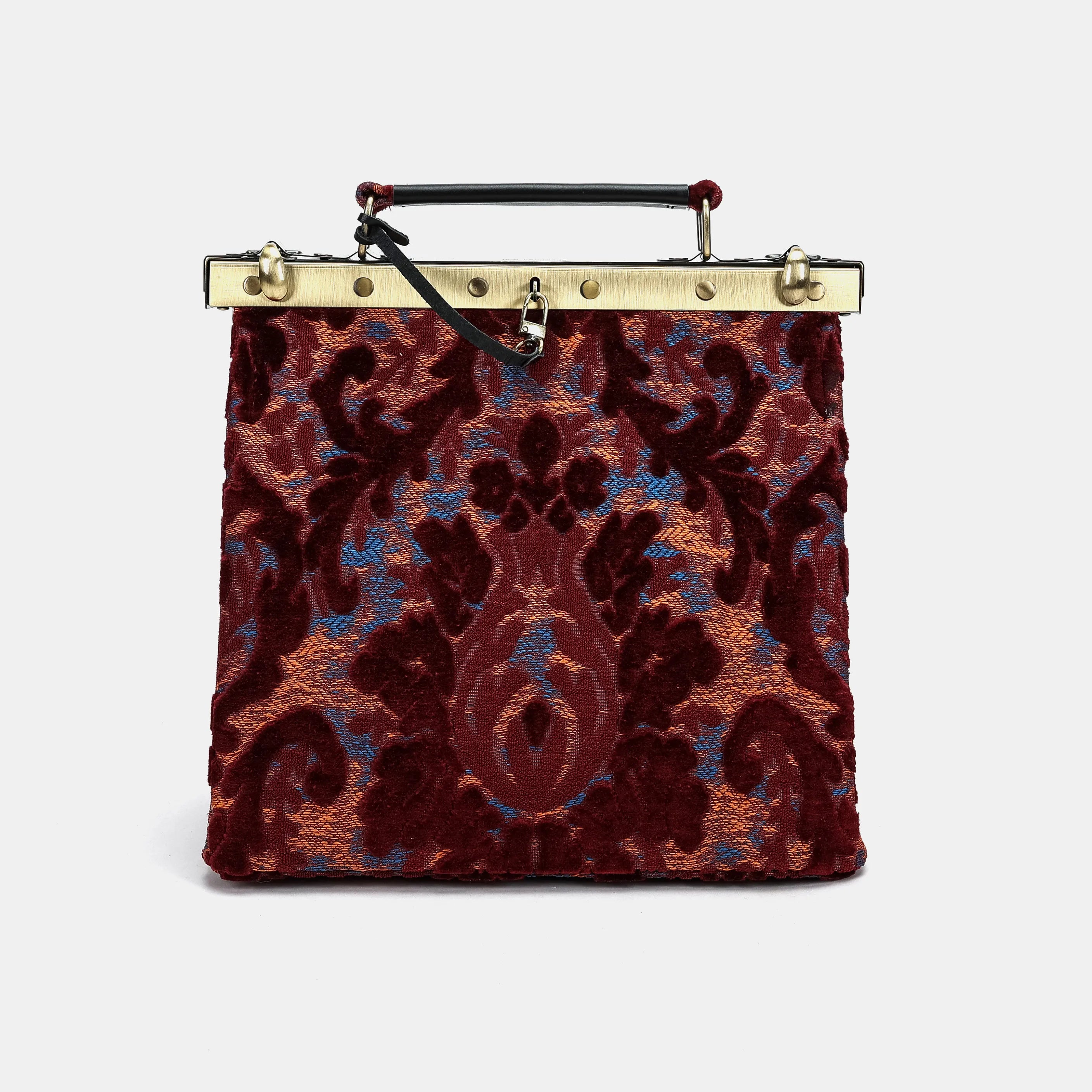Burnout Velvet Wine Cecile Carpet Purse Gladstone Bag of America main
