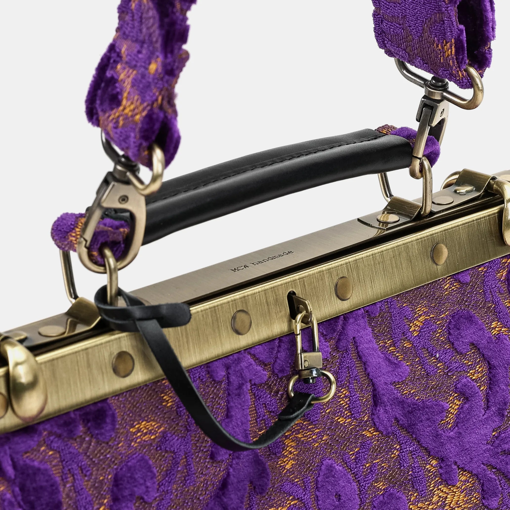Burnout Velvet Purple Cecile Carpet Purse Gladstone Bag of America handle