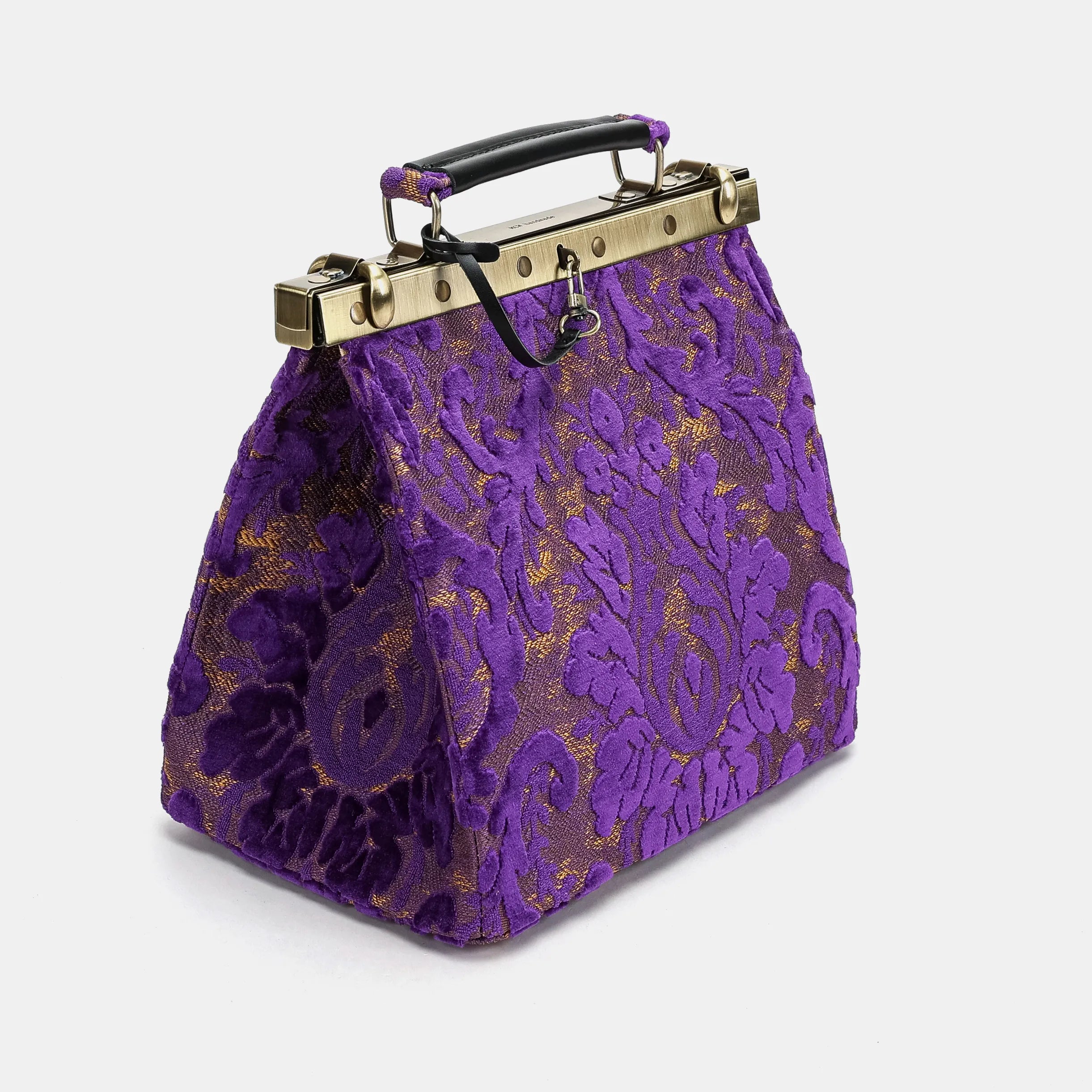Burnout Velvet Purple Cecile Carpet Purse Gladstone Bag of America side