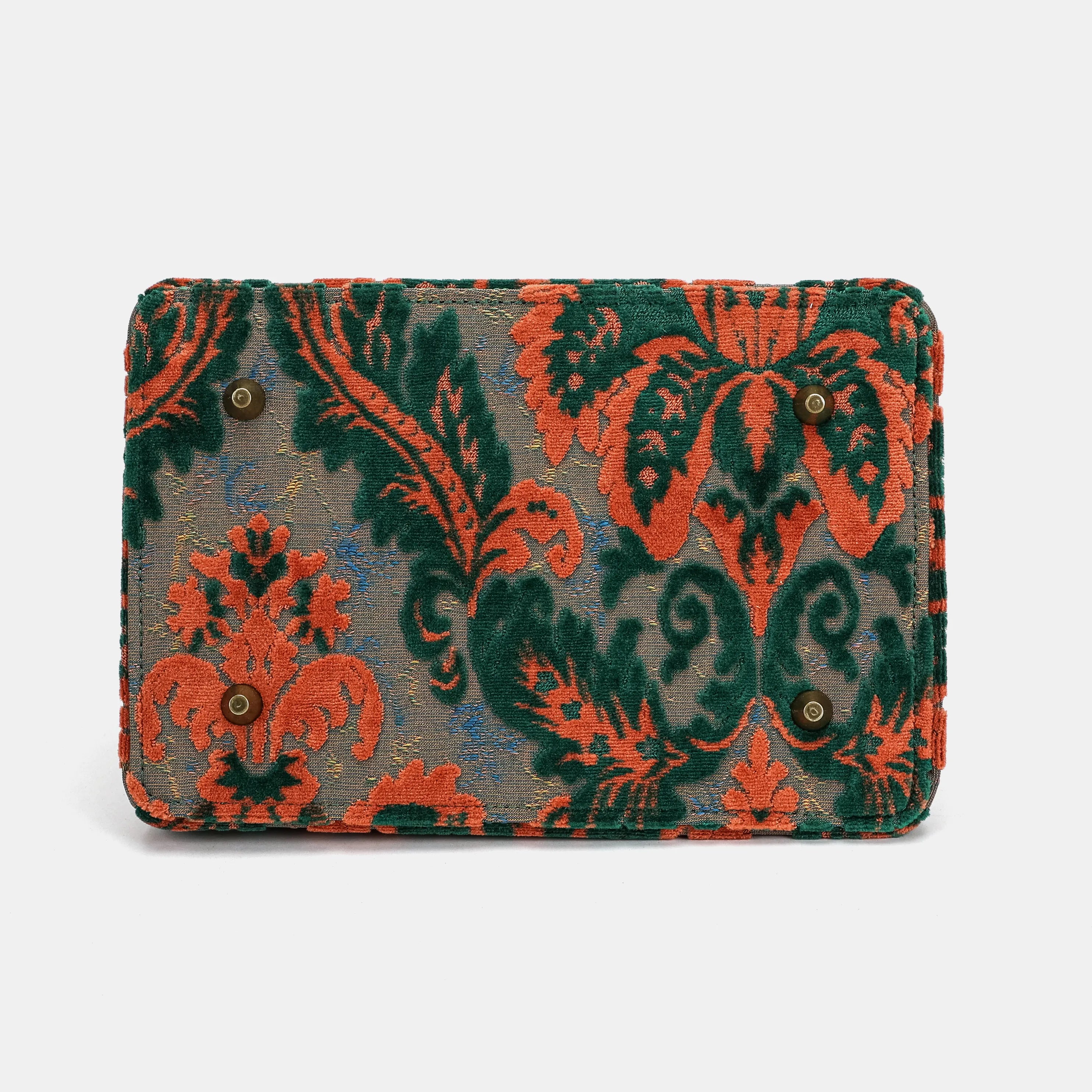 Burnout Velvet Revival Jade Cecile Carpet Purse Gladstone Bag bottom