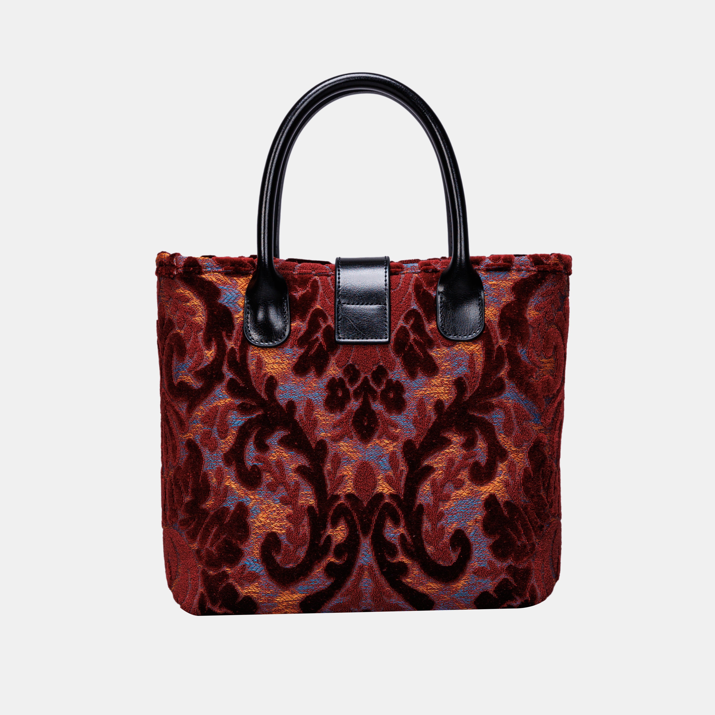 Burnout Velvet Wine Tuck Lock Carpet Satchel carpet bag MCW Handmade-3