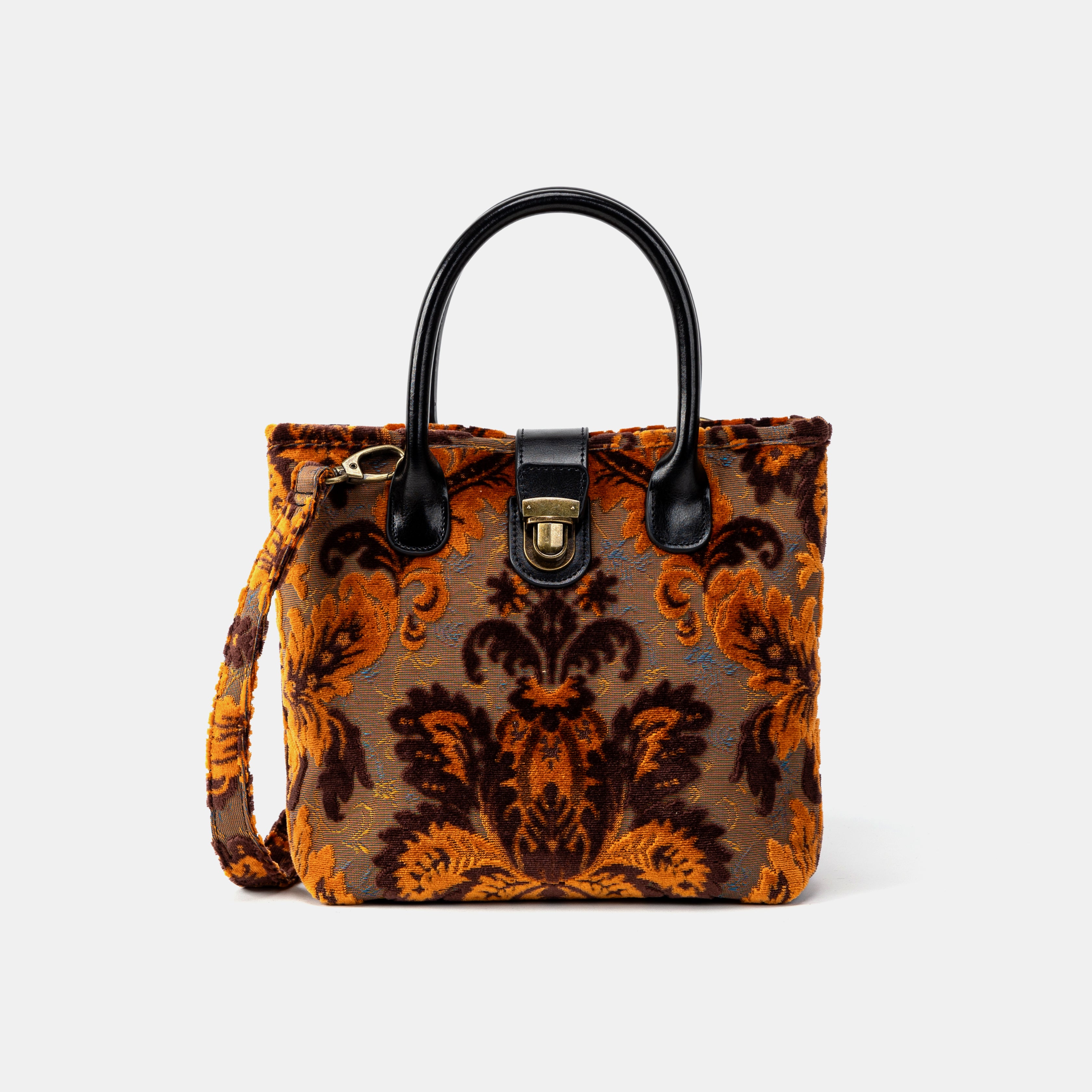 Burnout Velvet Revival Sienna Tuck Lock Carpet Satchel