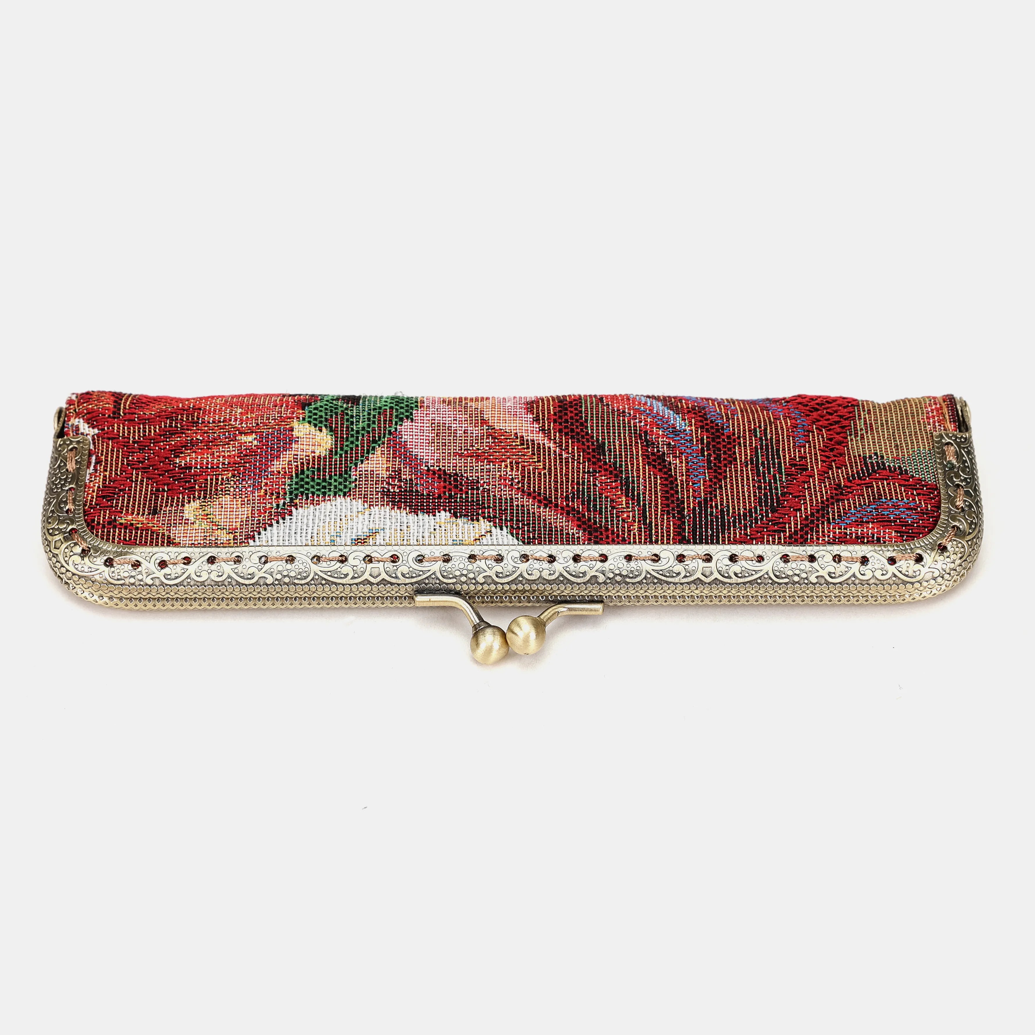 Rose Bush Duo Pen Case Carpetbag of America metal frame